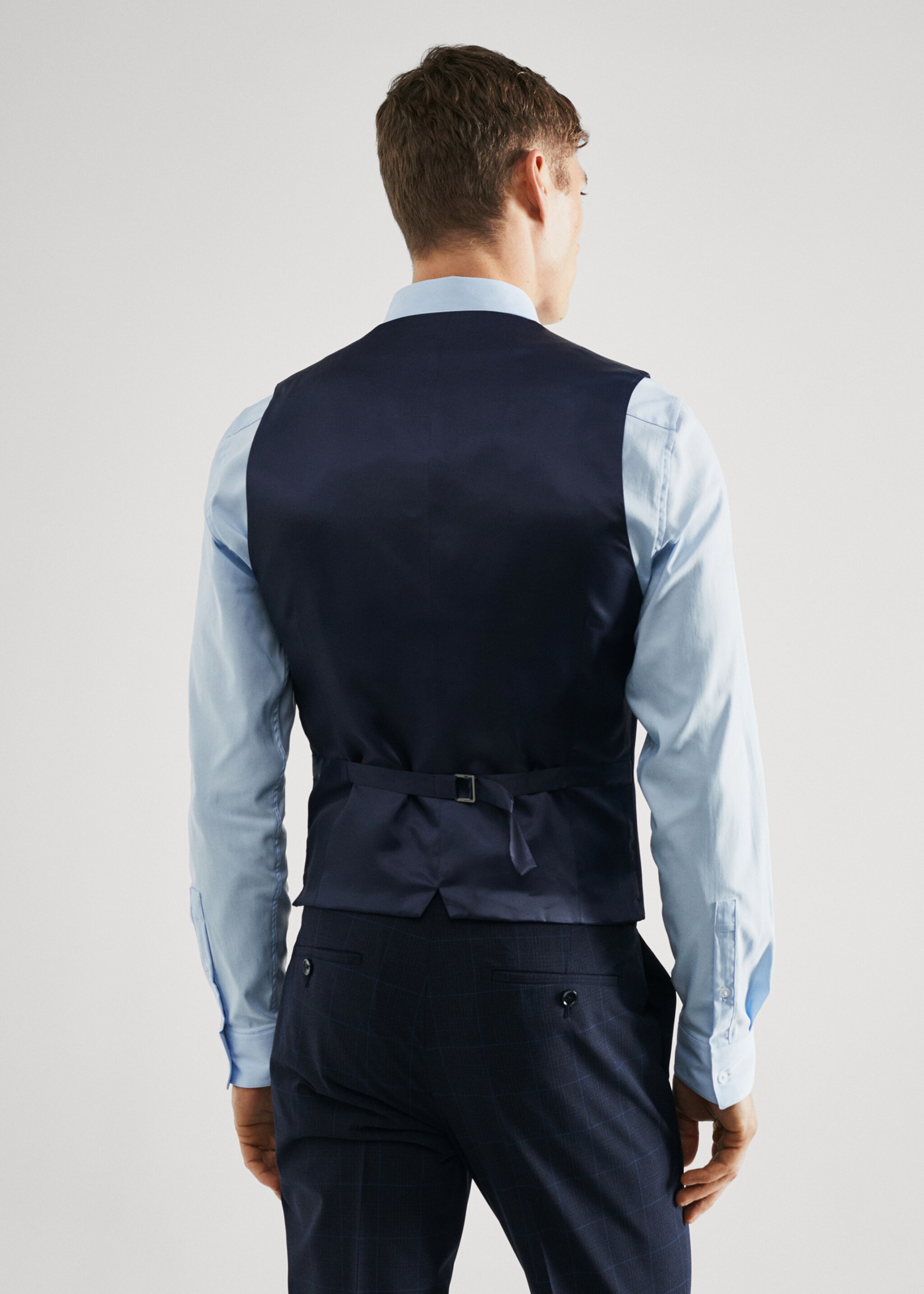 Chaleco traje cuadros super slim fit - Reverso del artículo