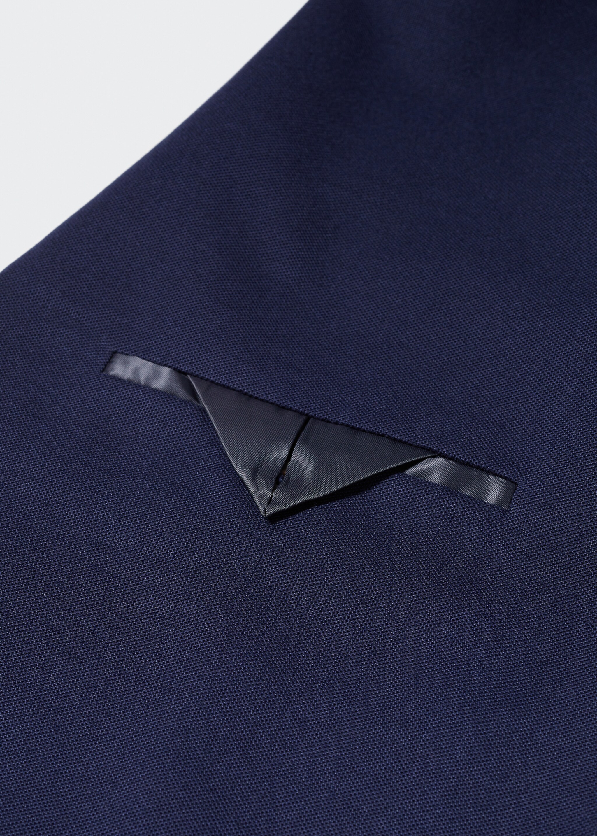 Structured slim fit cotton blazer - Details of the article 8, Navy. Ref: 57040670-00.