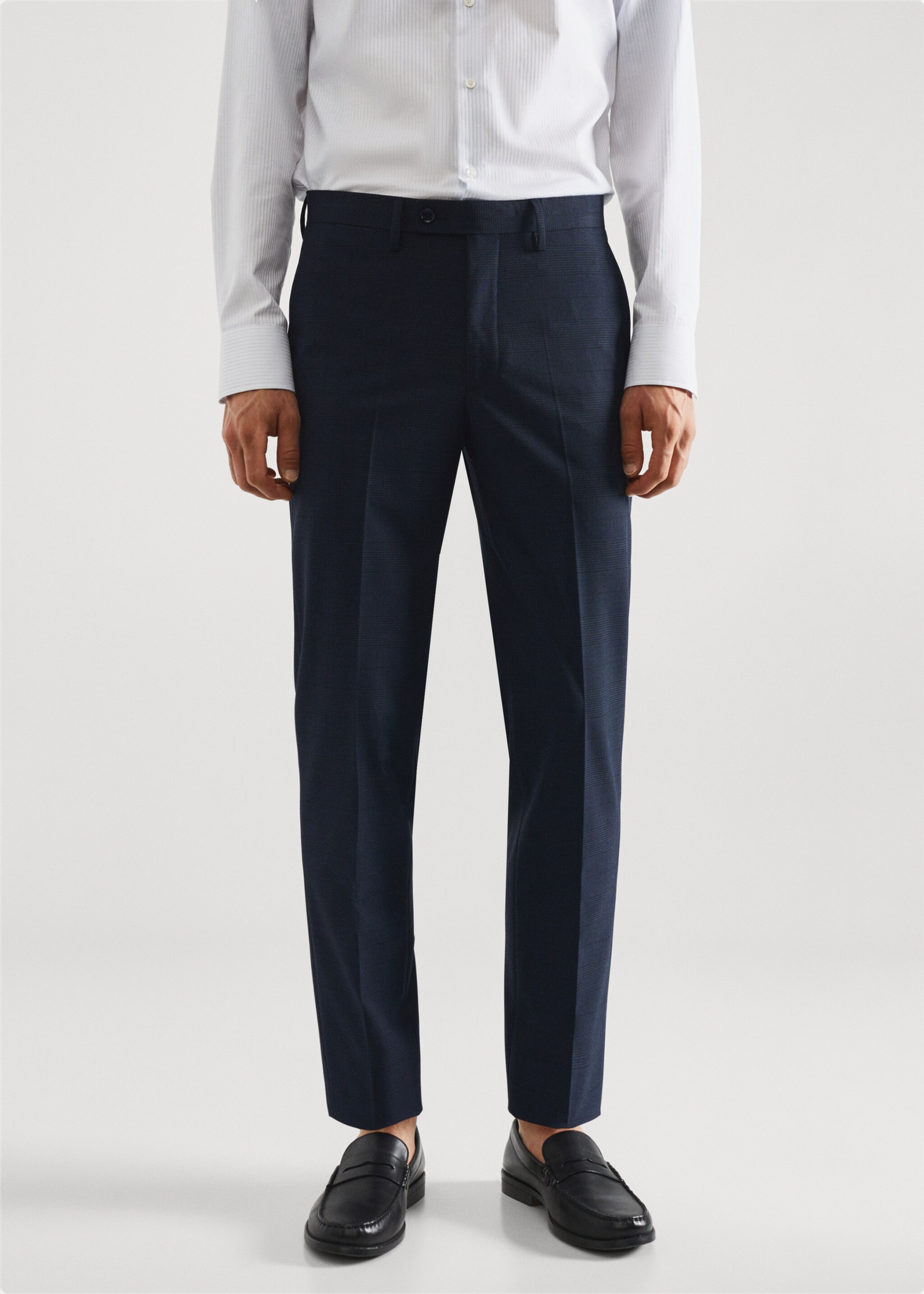 Stretch-fabric slim-fit printed suit pants - Medium plane