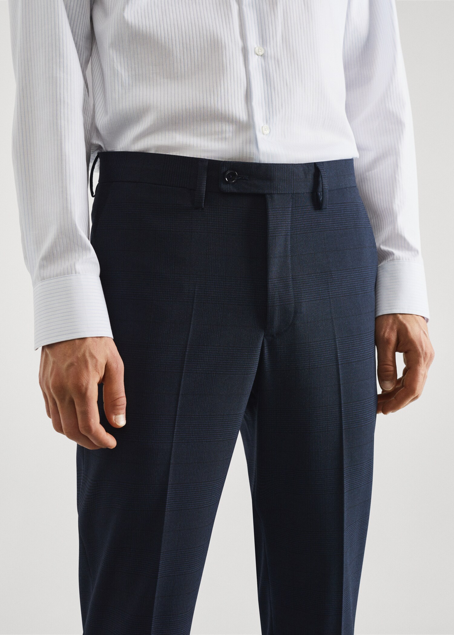Stretch-fabric slim-fit printed suit pants - Details of the article 1