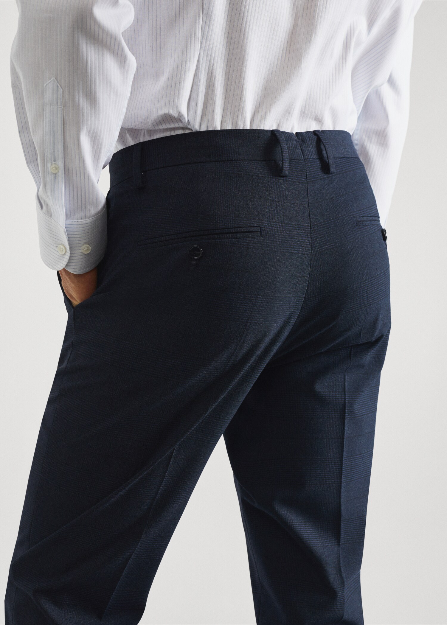 Stretch-fabric slim-fit printed suit pants - Details of the article 6