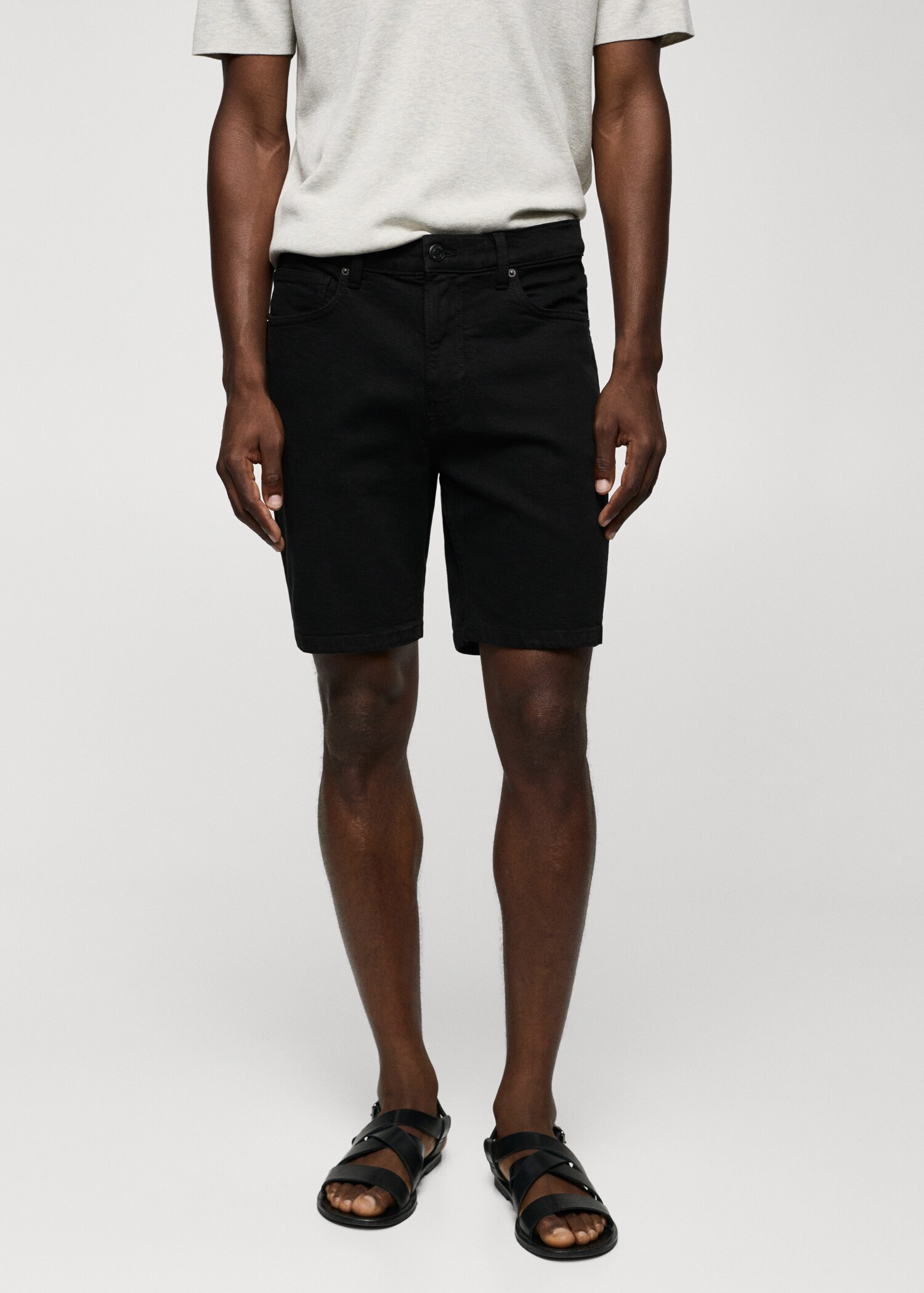 Bermudas vaquera regular fit - Plano medio
