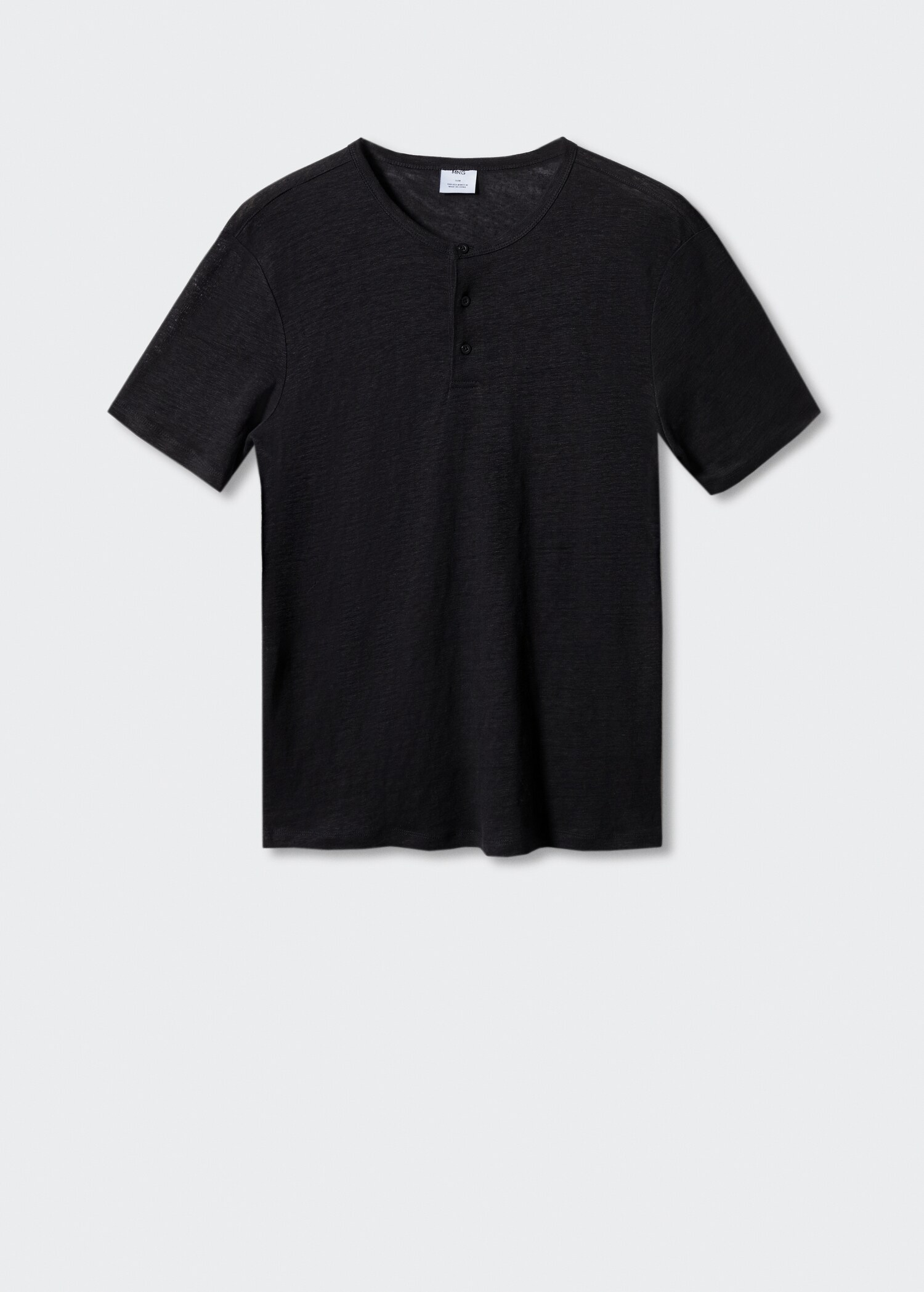 100% linen Henley t-shirt - Article without model