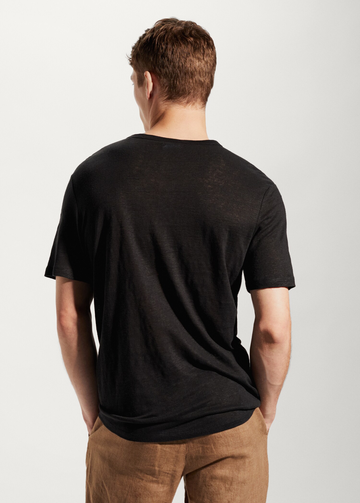 100% linen Henley t-shirt - Reverse of the article