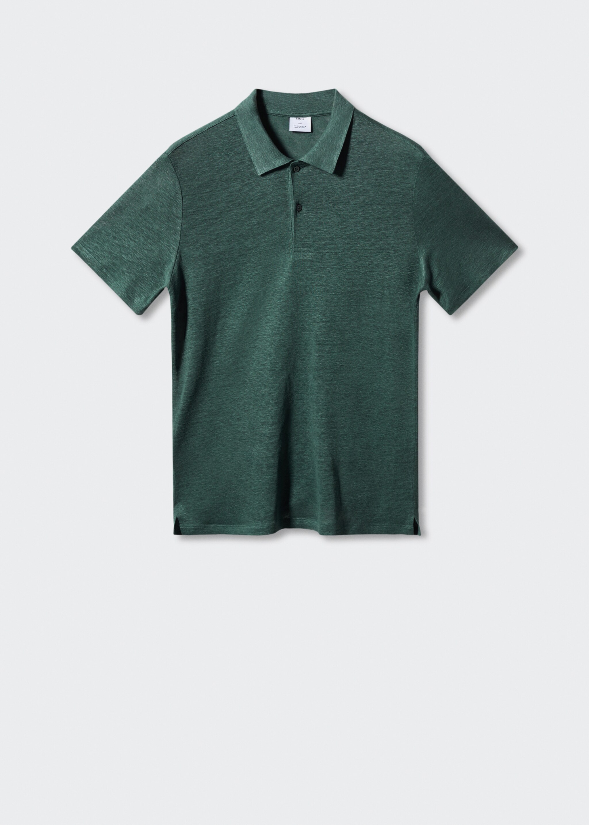 Polo slim fit 100% lino - Artículo sin modelo, Verde. Ref: 57040681-00.