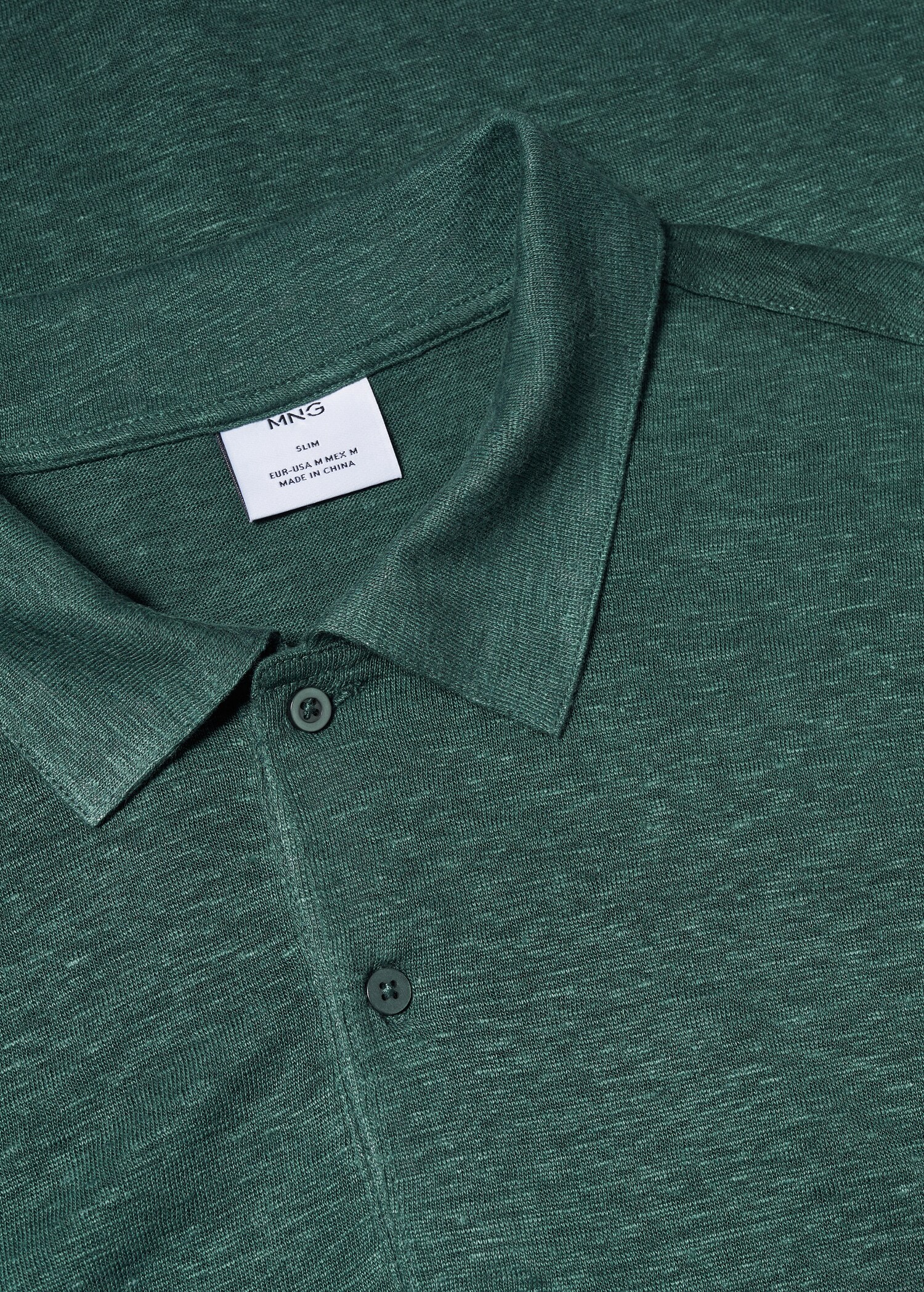 Slim fit 100% linen polo shirt - Details of the article 8