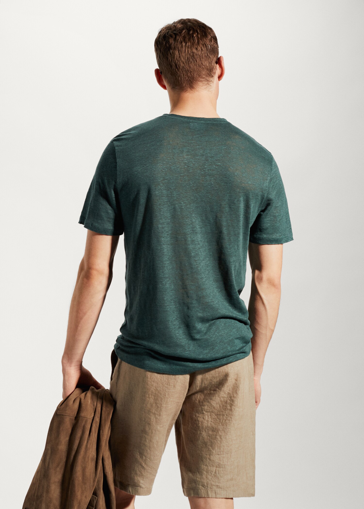 100% linen slim-fit t-shirt - Reverse of the article