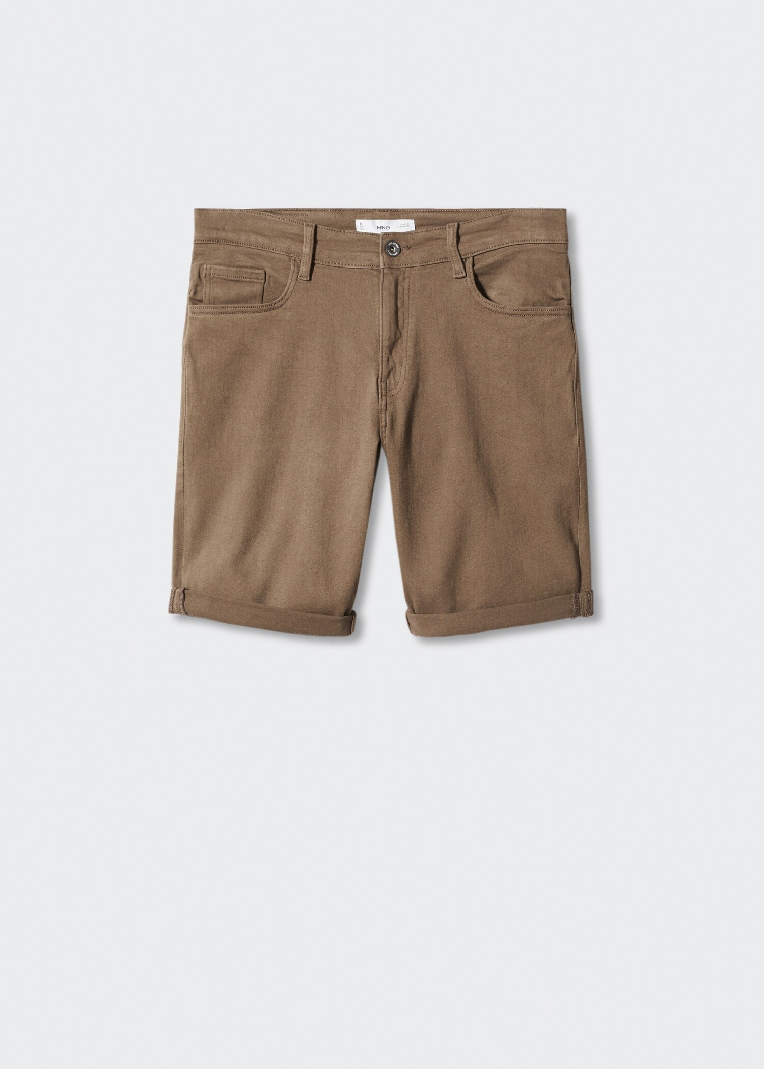 Slim-fit denim bermuda shorts - Article without model