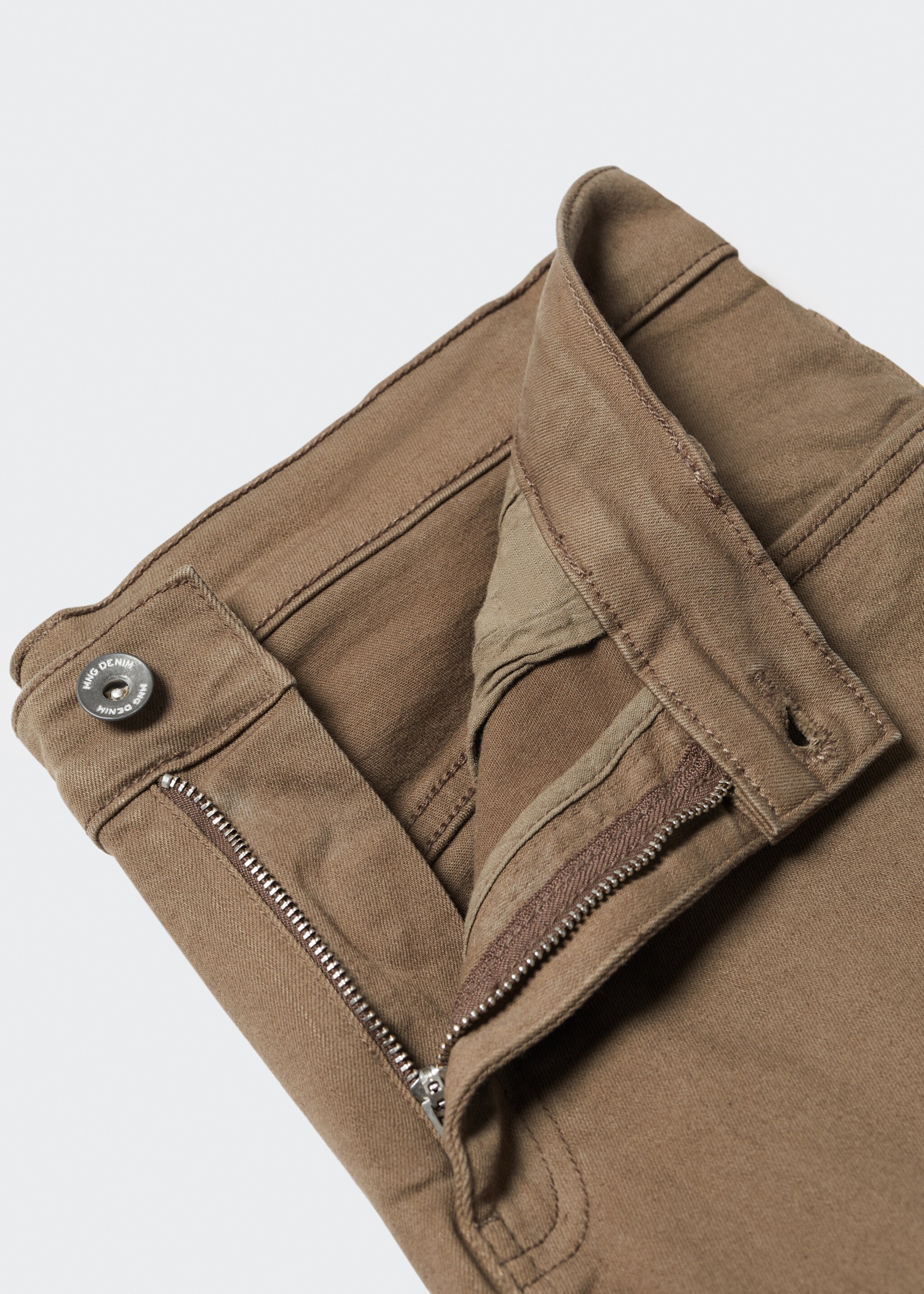 Slim-fit denim bermuda shorts - Details of the article 8, Brown. Ref: 57040688-00.