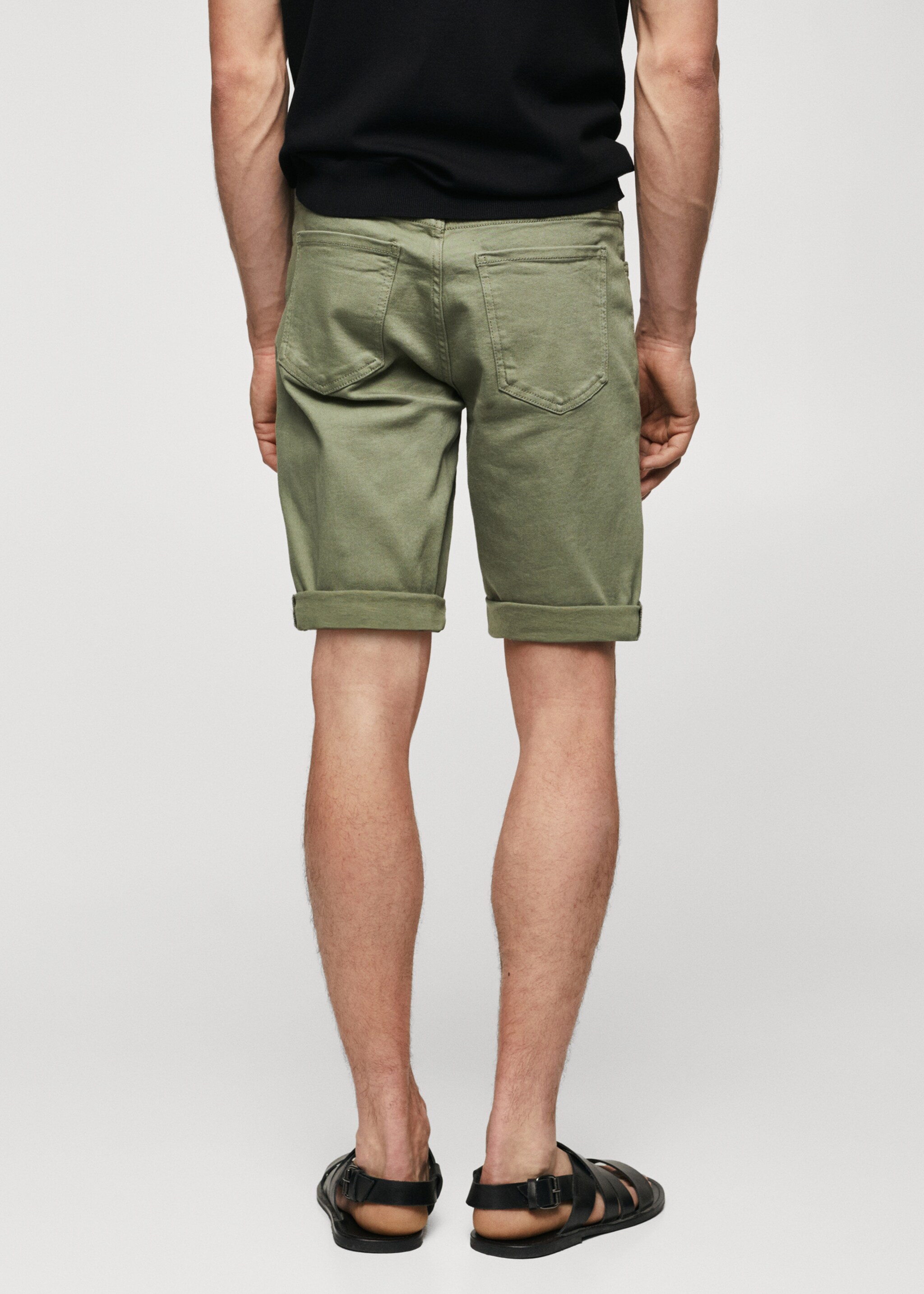 Slim-fit denim bermuda shorts - Reverse of the article