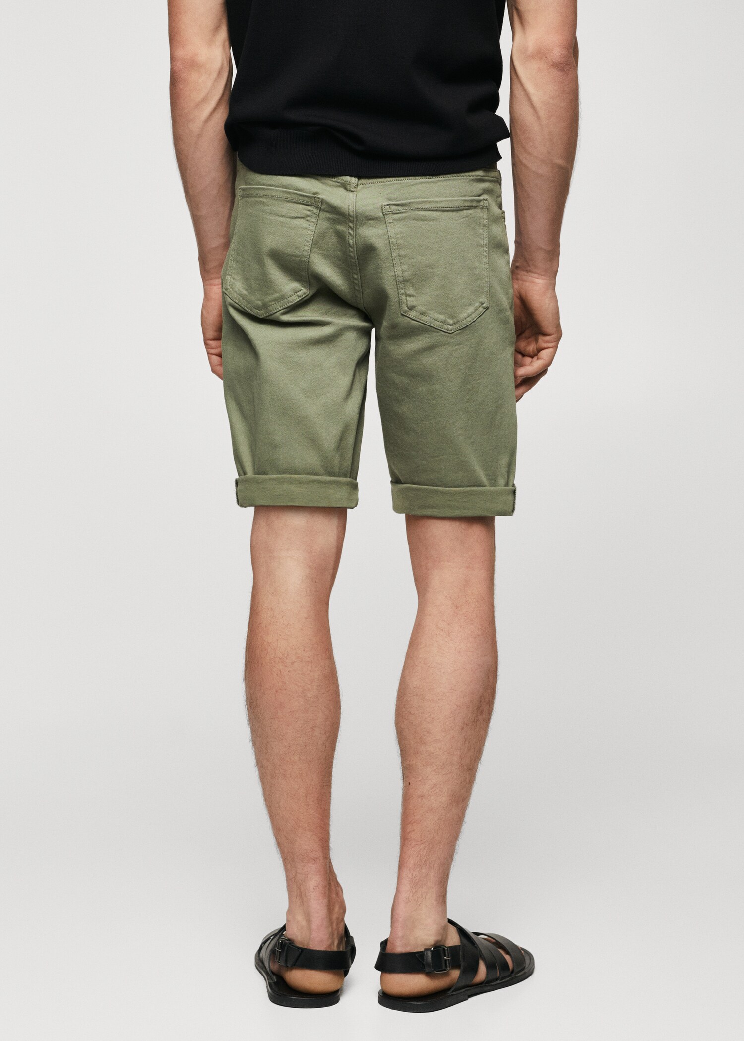 Slim-fit denim bermuda shorts - Reverse of the article