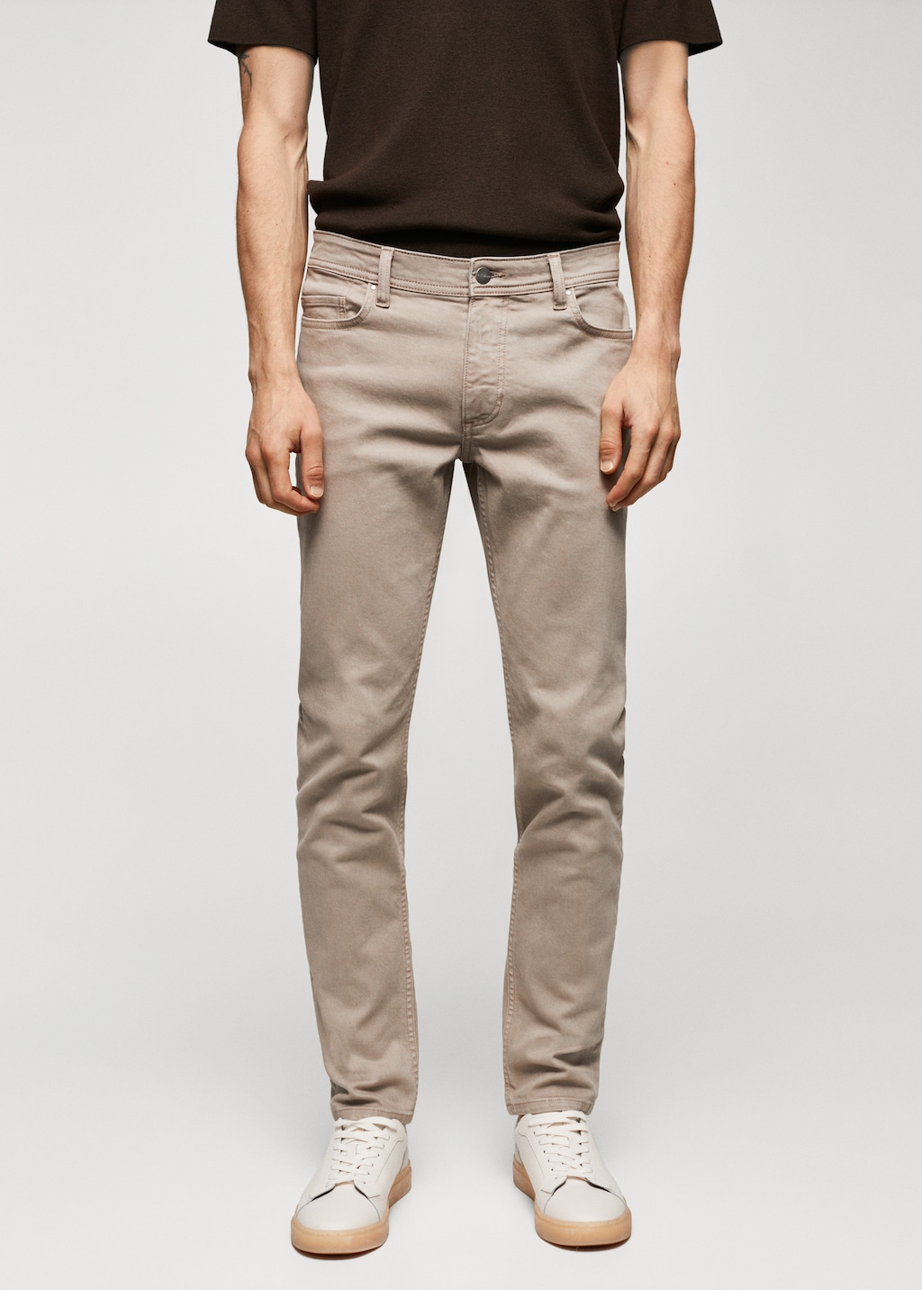 Beige jeans slim fit hotsell