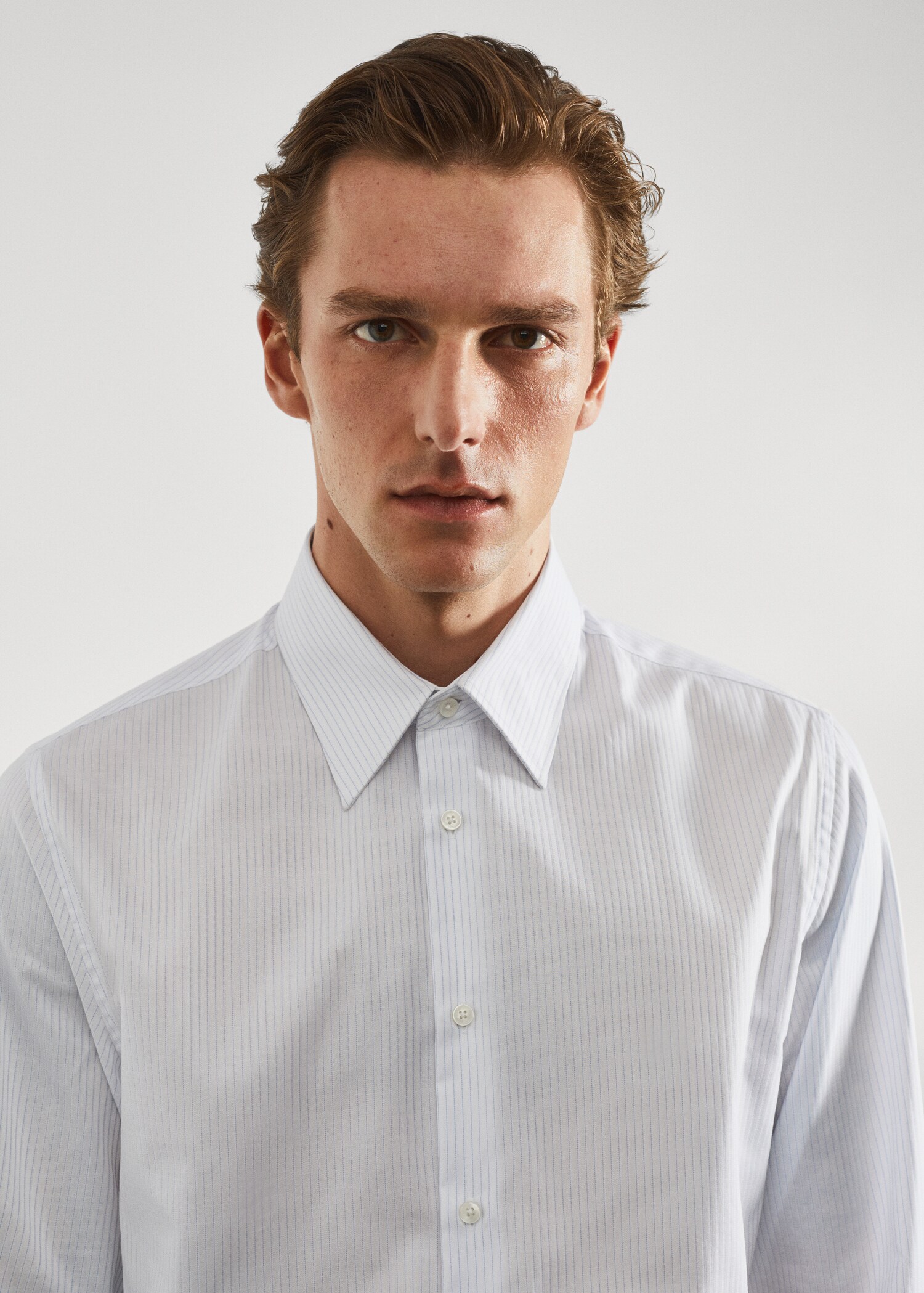 Camisa vestit regular fit twill ratlles - Detall de l'article 1