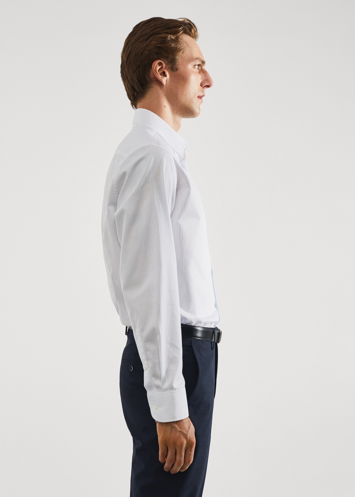 Camisa vestit regular fit twill ratlles - Detall de l'article 2