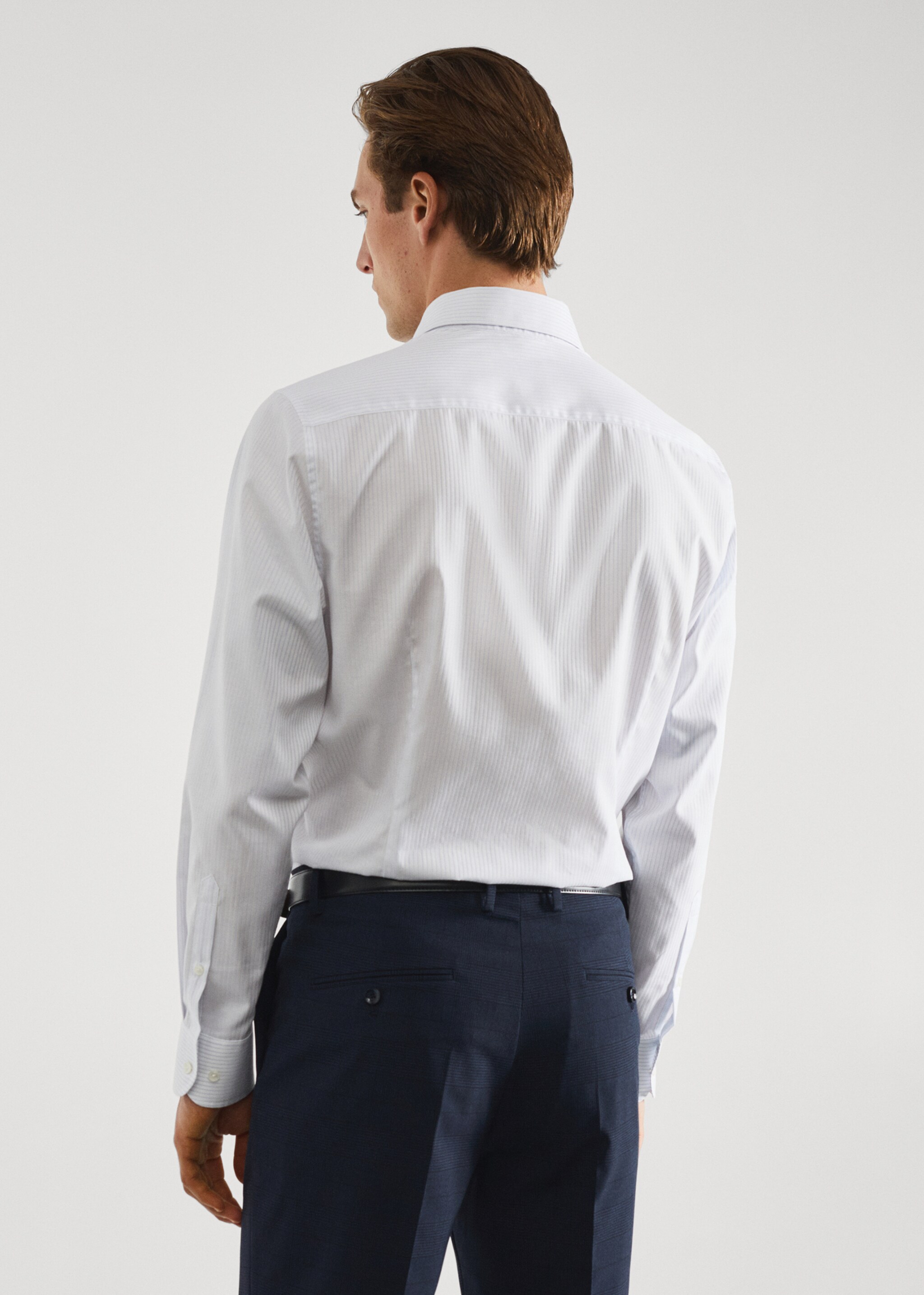 Regular-fit twill striped suit shirt - Reverse of the article