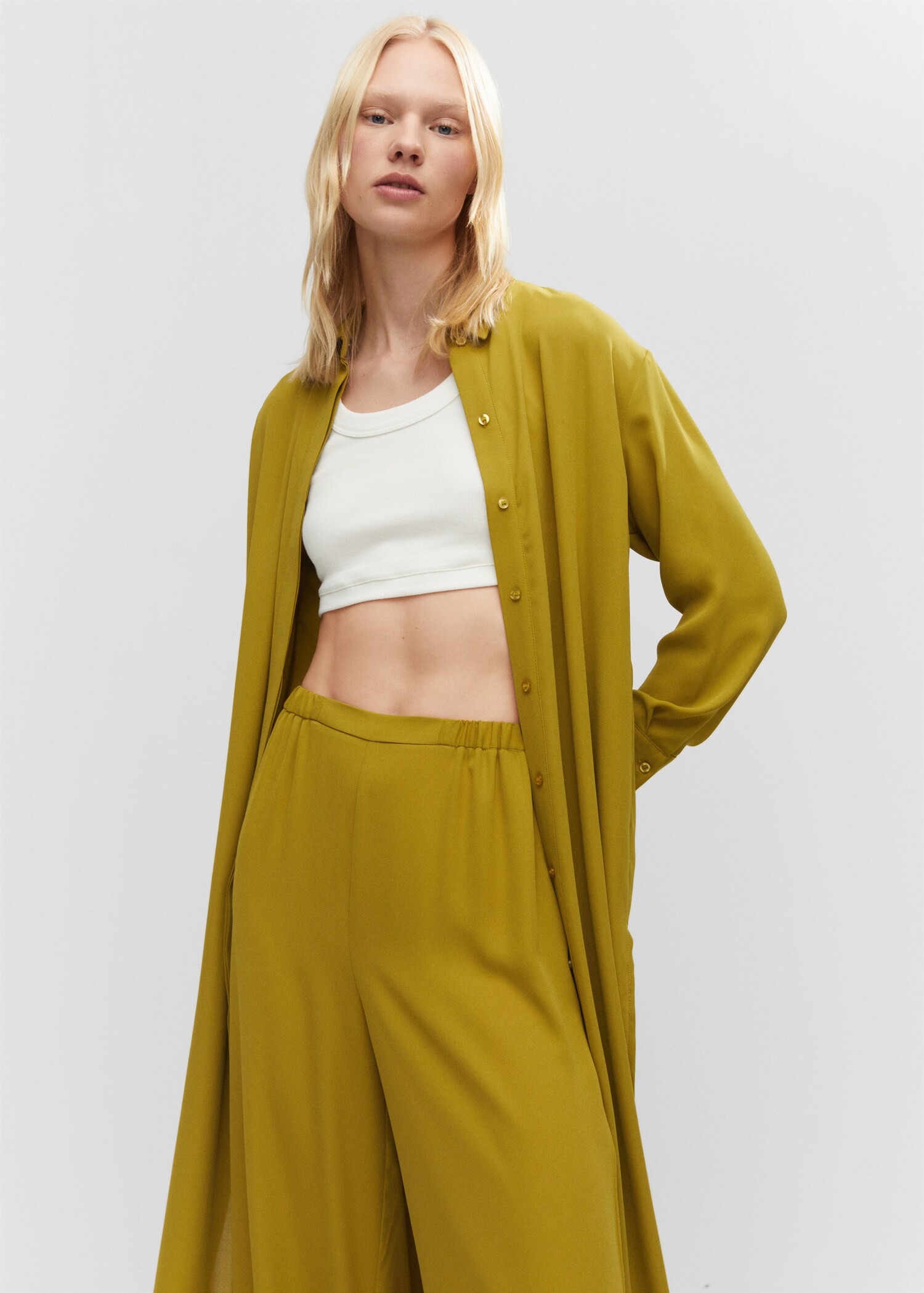 Wideleg trousers with elastic waist - Details of the article 1