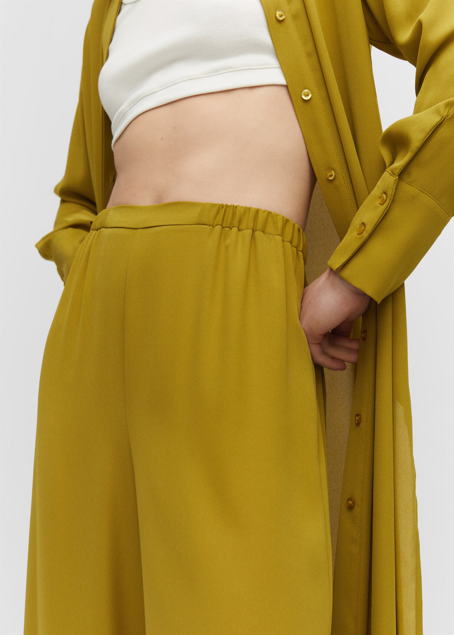 Wideleg trousers with elastic waist - Details of the article 6