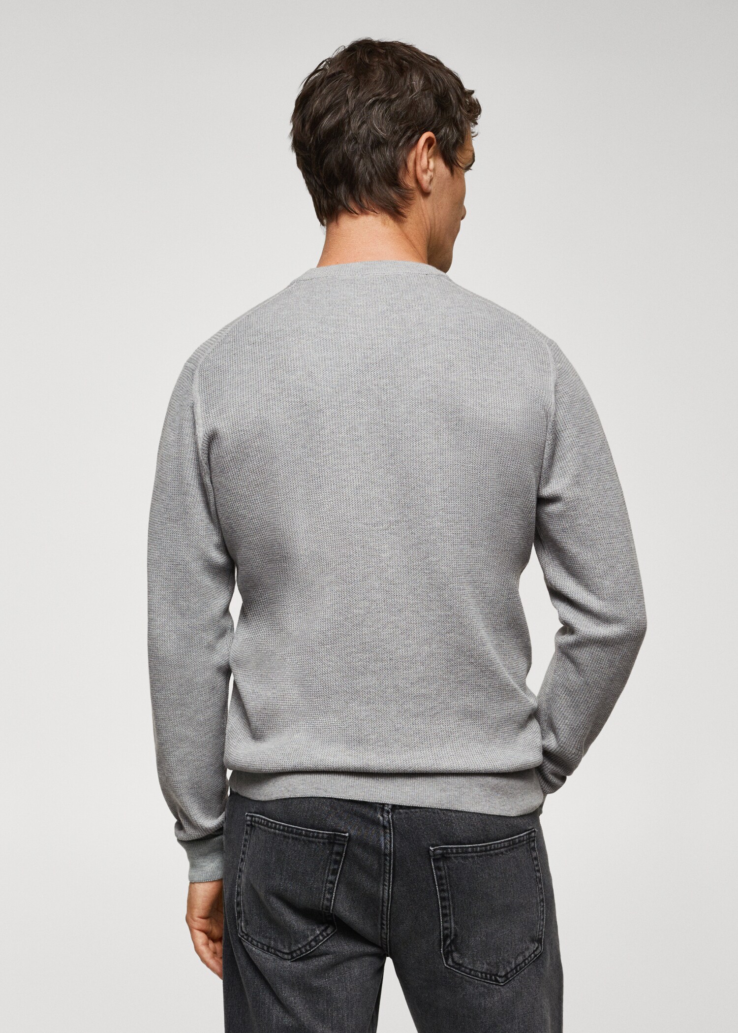 Structured cotton sweater - Reverse of the article