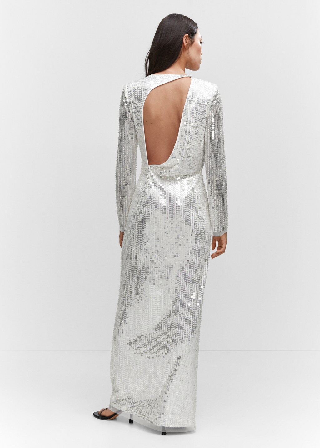 Side slit sequined gown