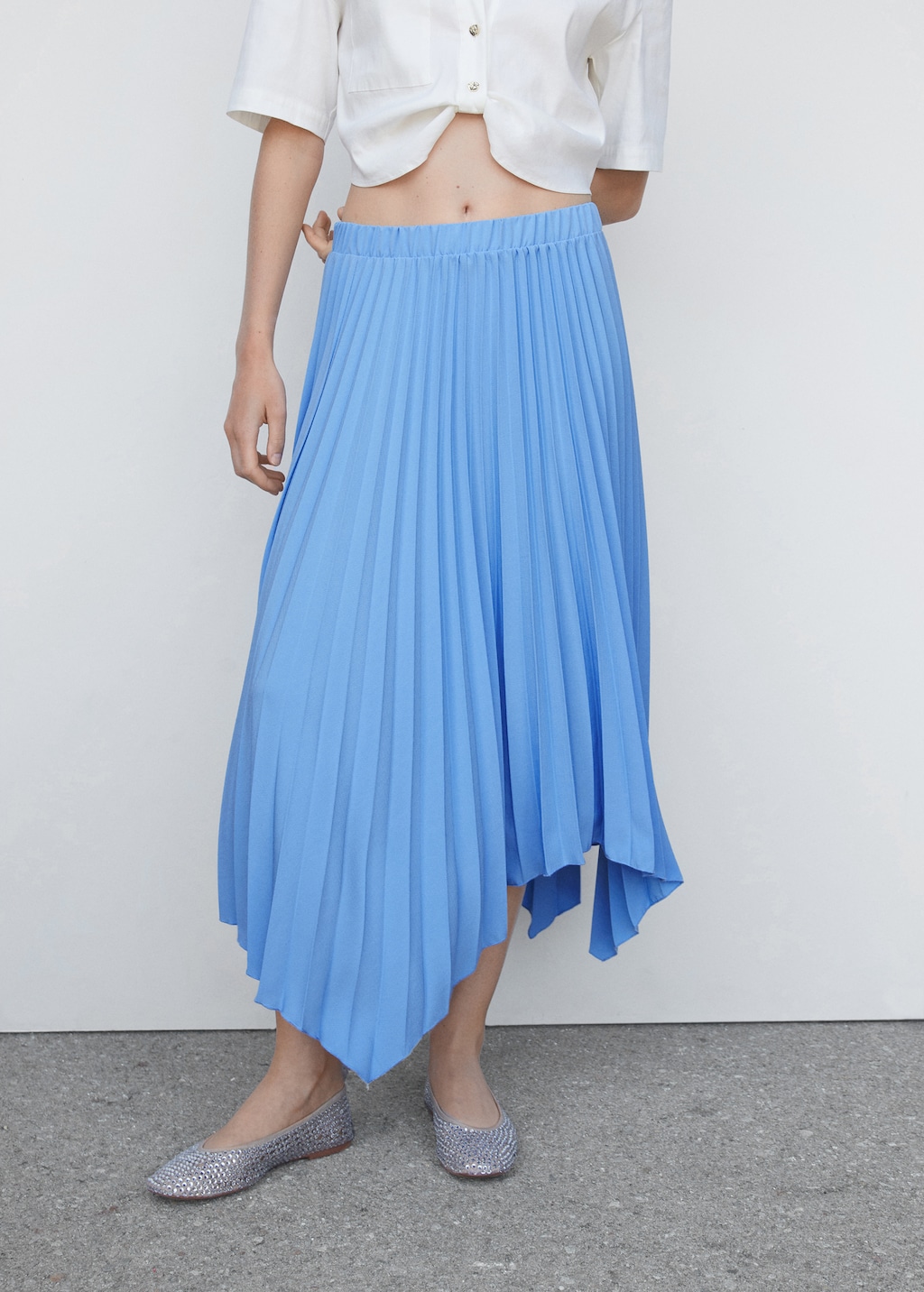 Jupe plissee asymetrique Femme MANGO OUTLET Monaco