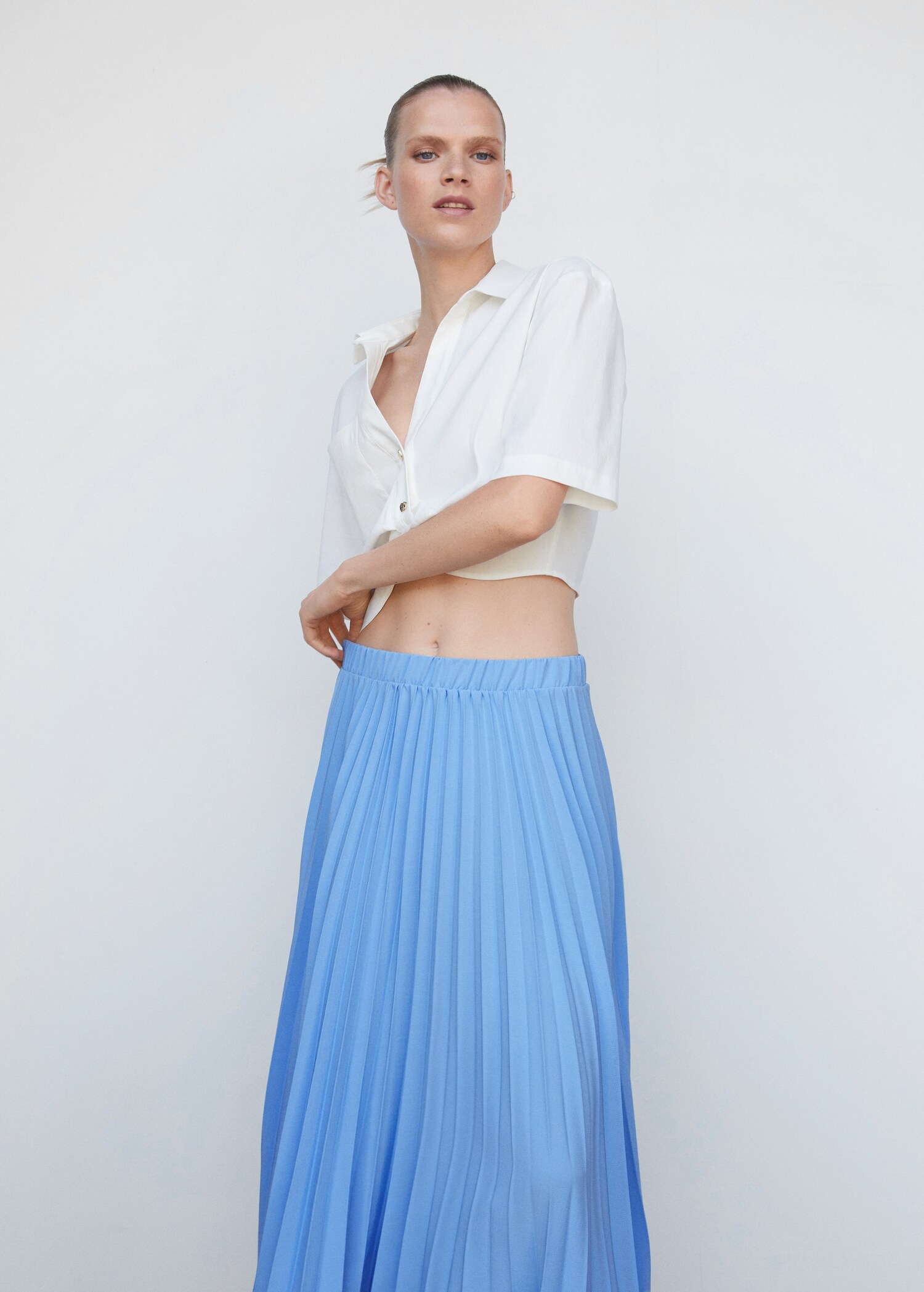 Pleated asymmetric skirt  - Details of the article 1