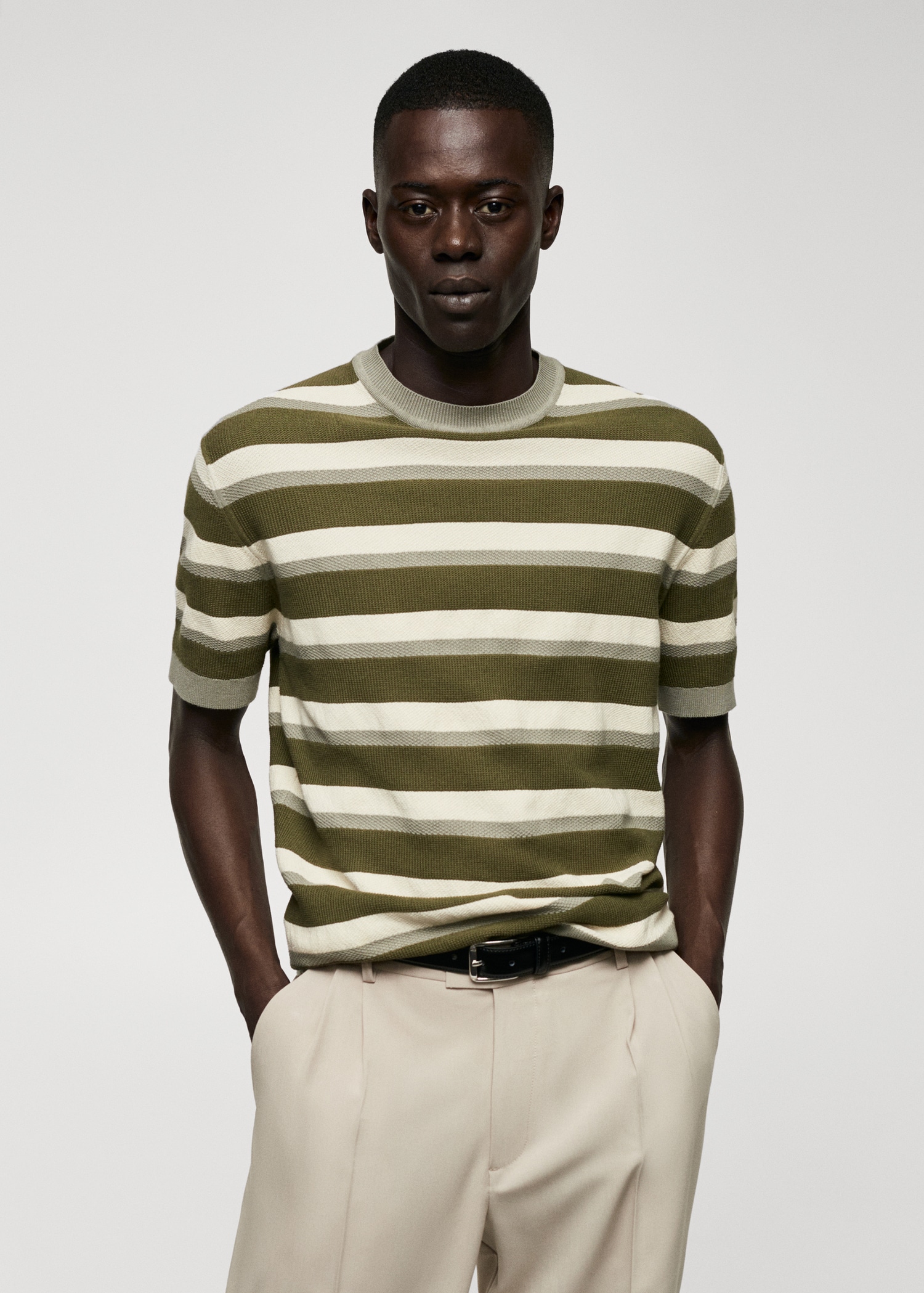 Maglia Uomo Righe Orizzontali Maglia Uomo 56 3XL Righe Orizzontali