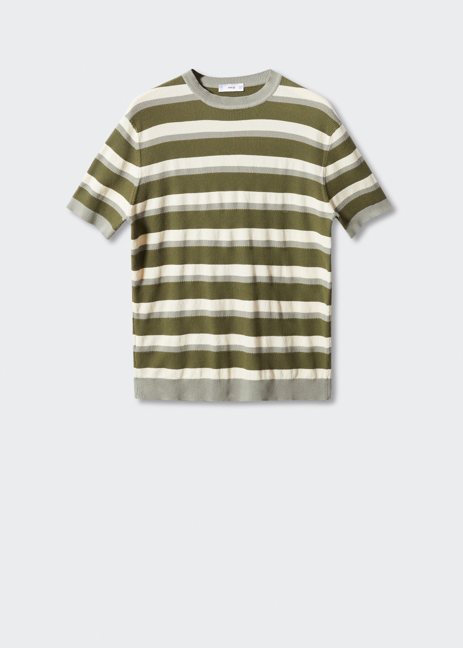 T-shirt maglia cotone texture righe - Articolo senza modello