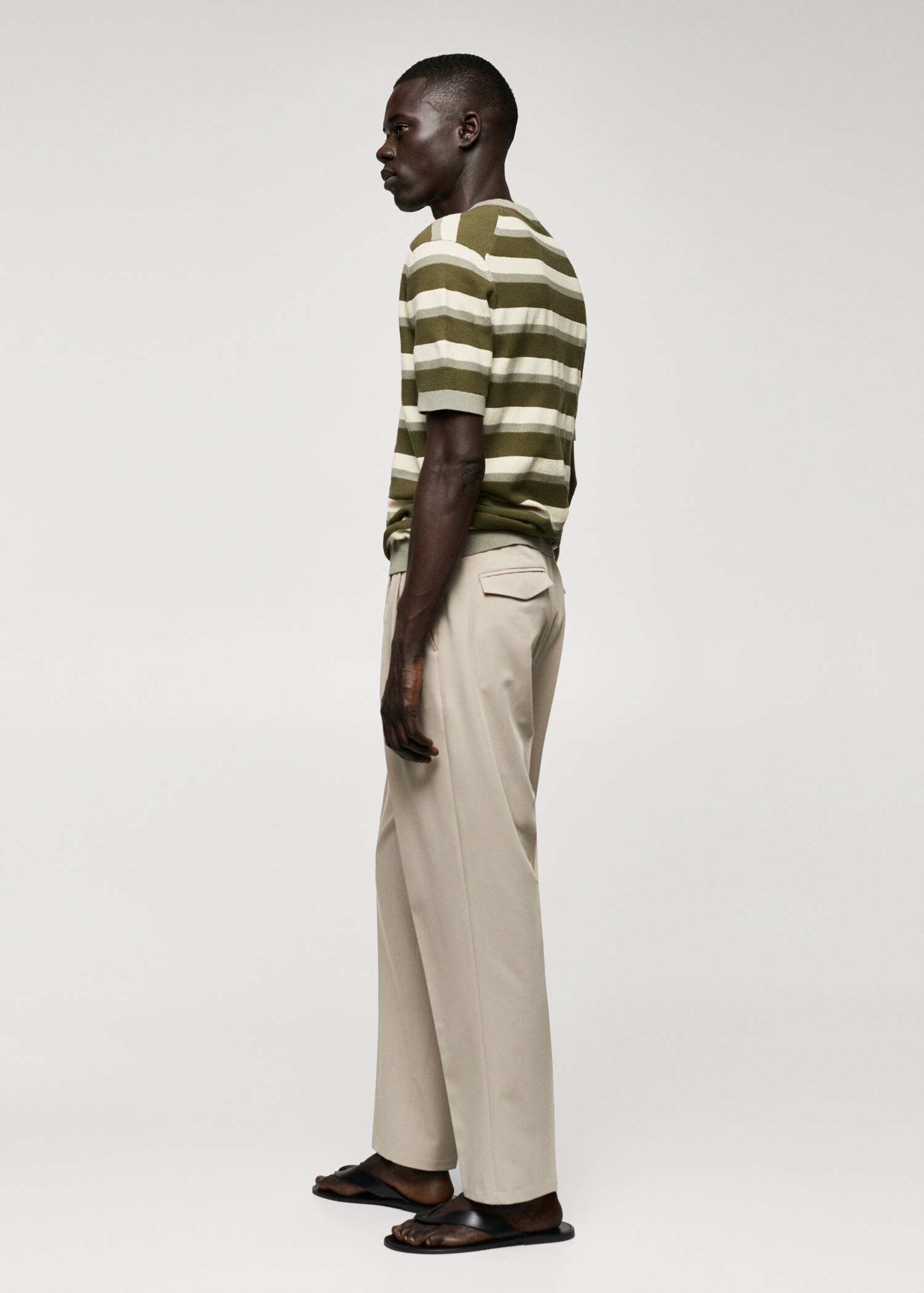 T-shirt maglia cotone texture righe - Dettaglio dell'articolo 2
