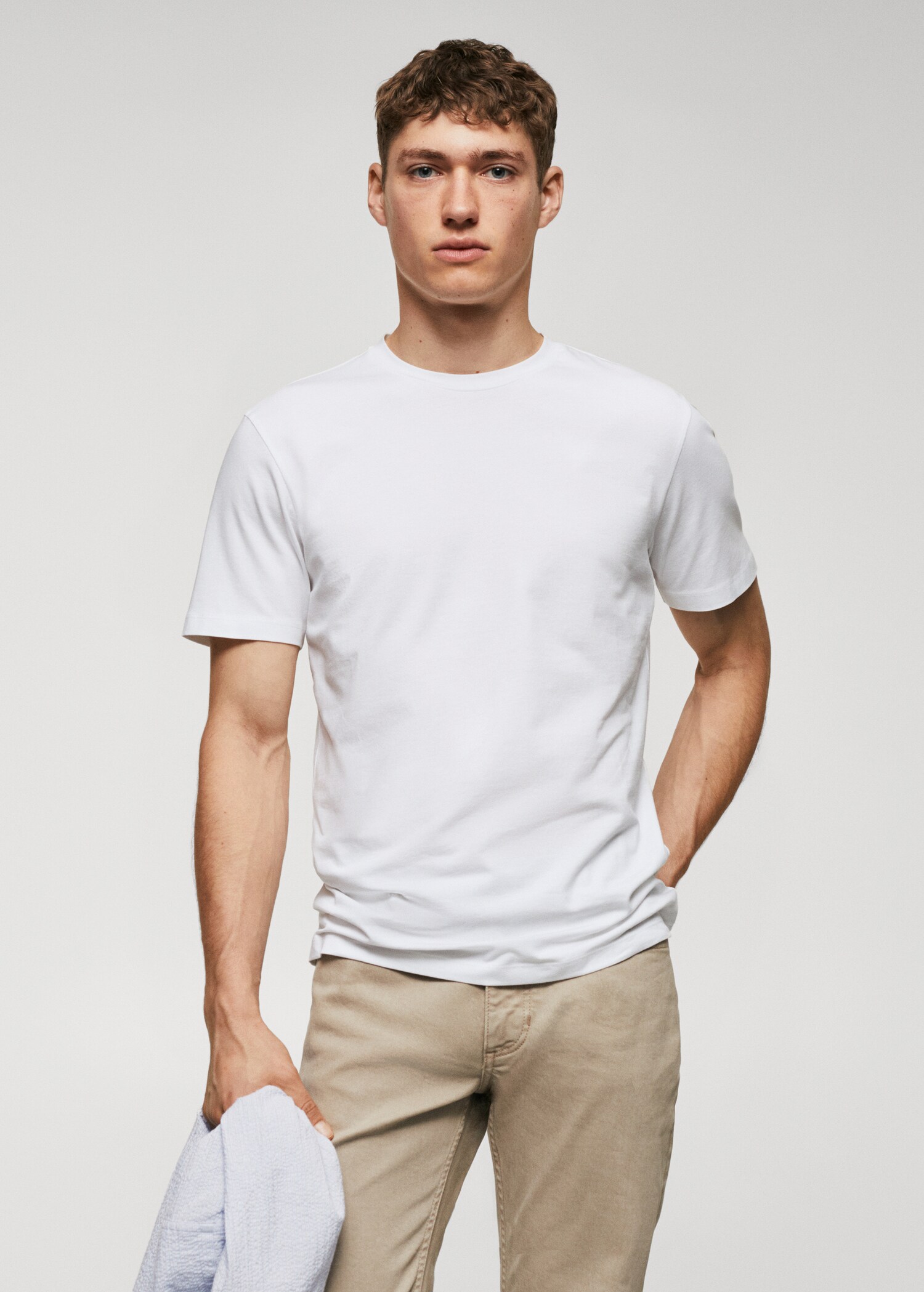 Stretch cotton T-shirt - Medium plane