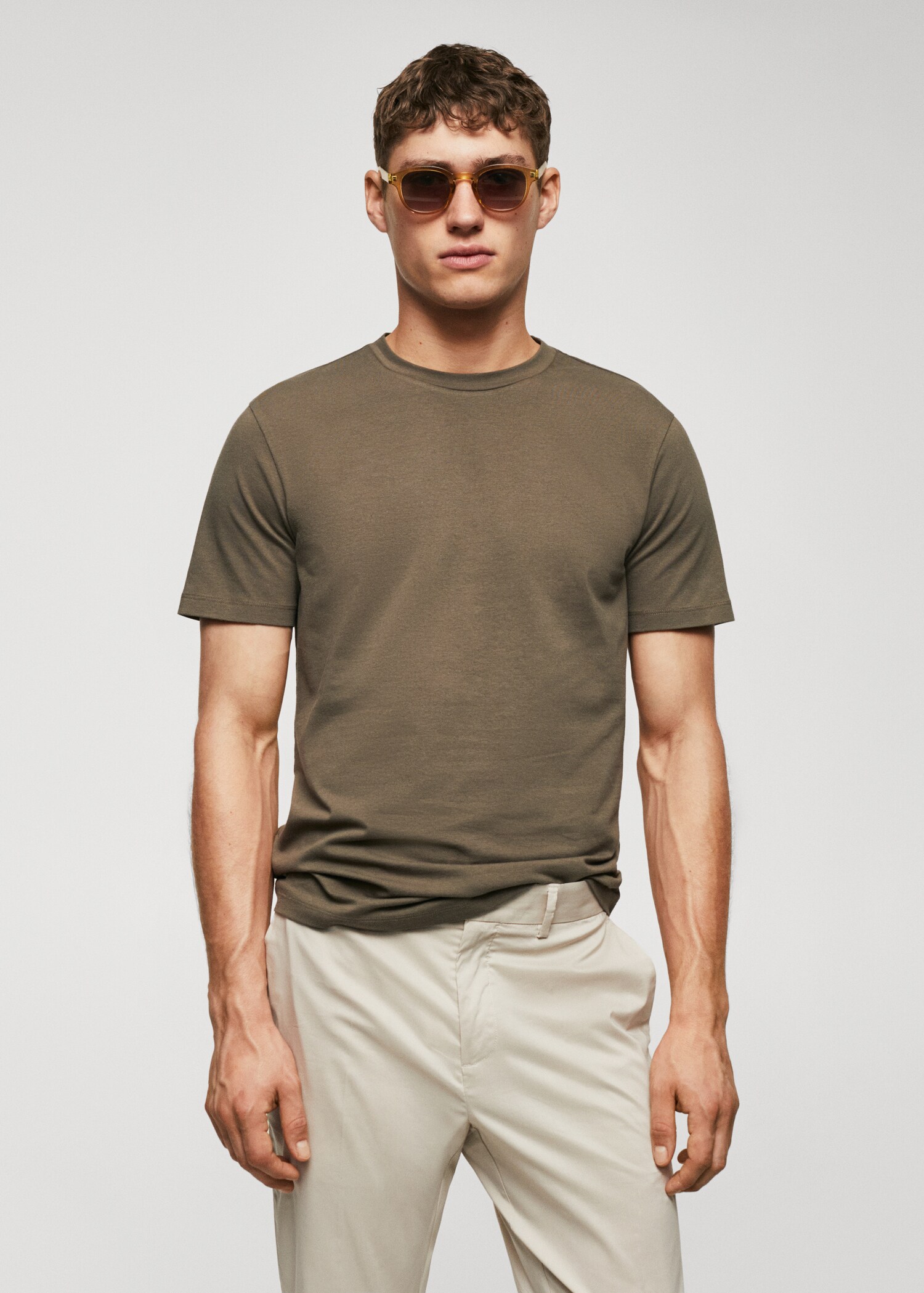 Stretch cotton T-shirt - Medium plane