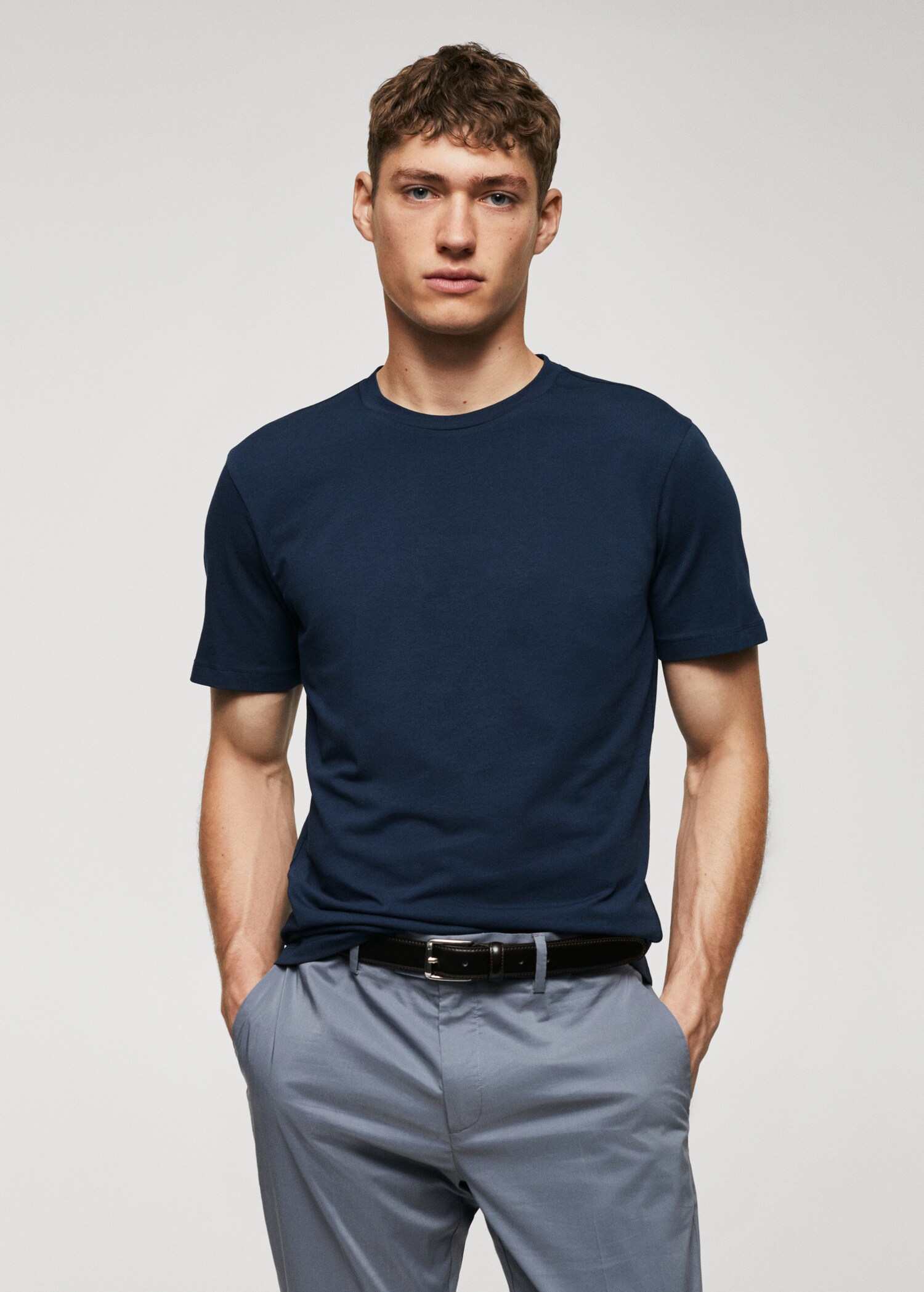 Stretch cotton T-shirt - Medium plane