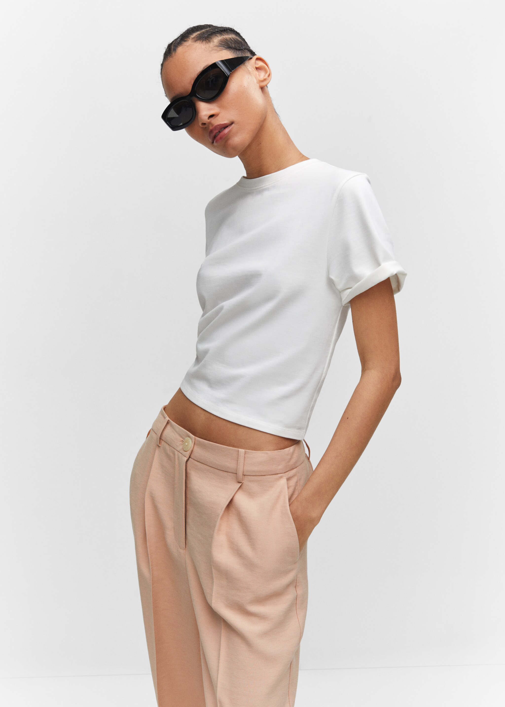 Pleat straight trousers - Details of the article 1