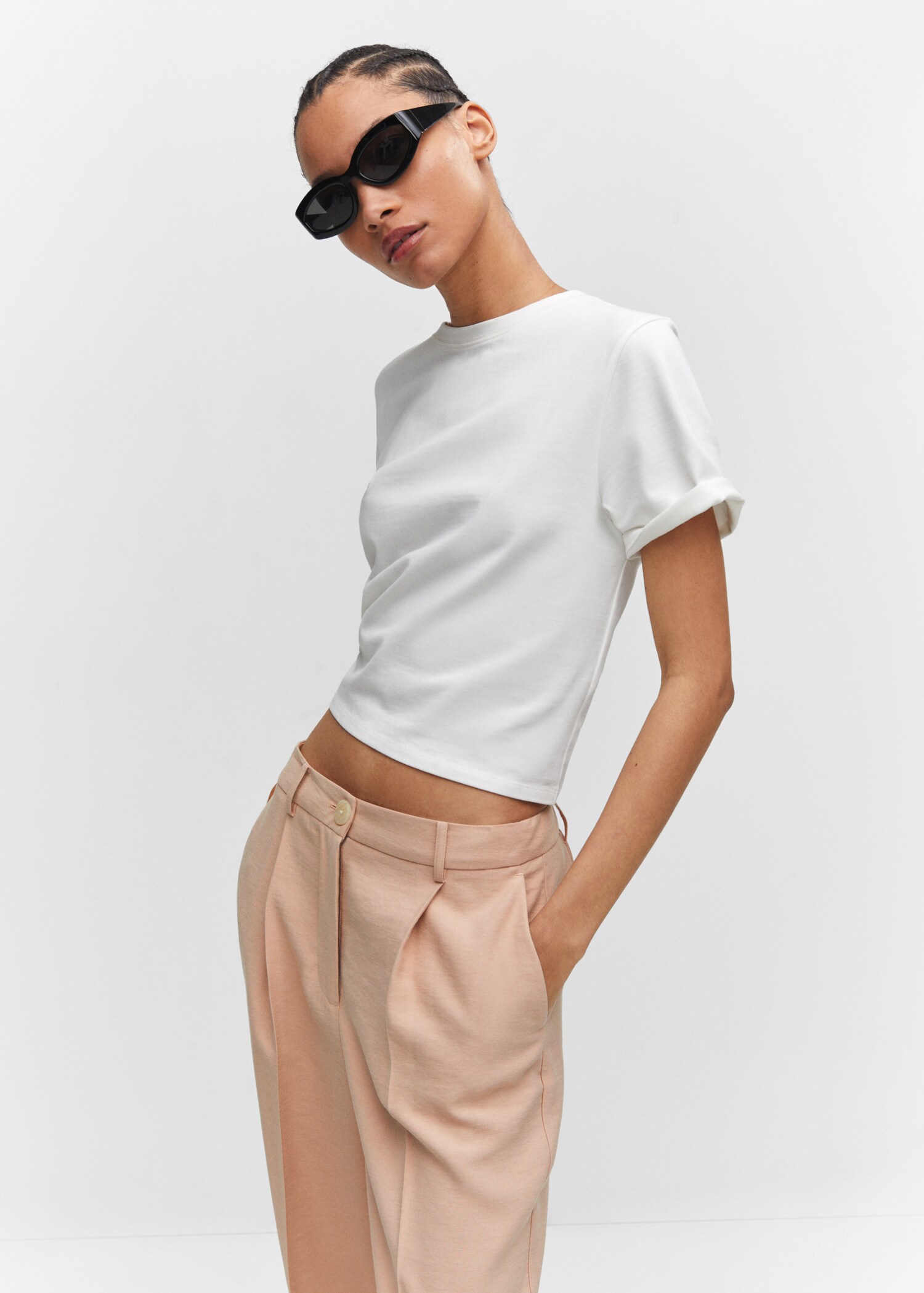 Straight-fit pleated trousers - Details of the article 1