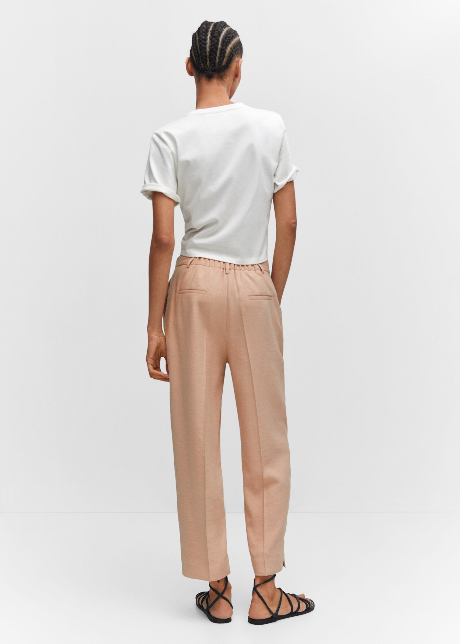 Straight-fit pleated trousers - Reverse of the article