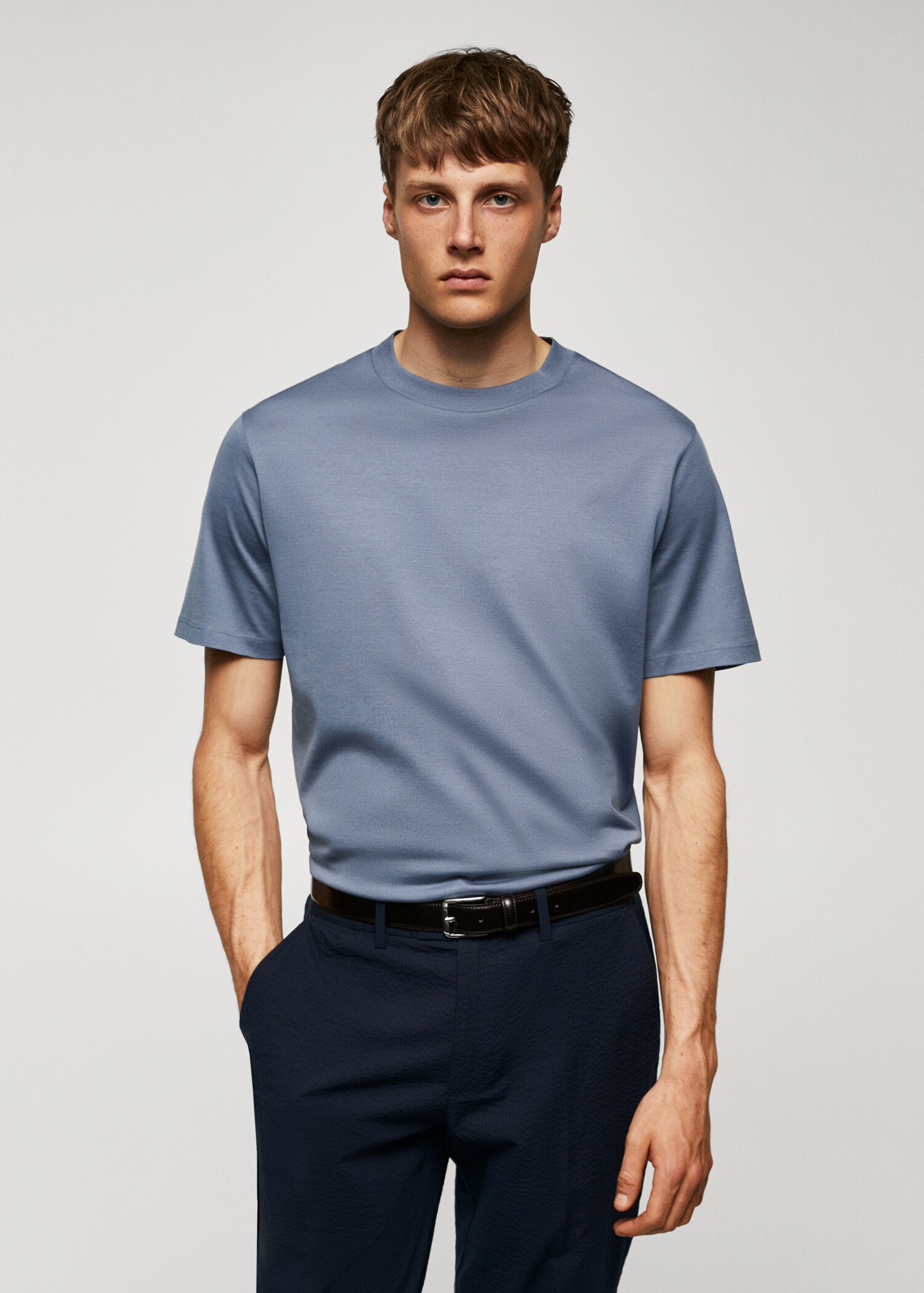 Mercerised regular-fit  t-shirt - Medium plane