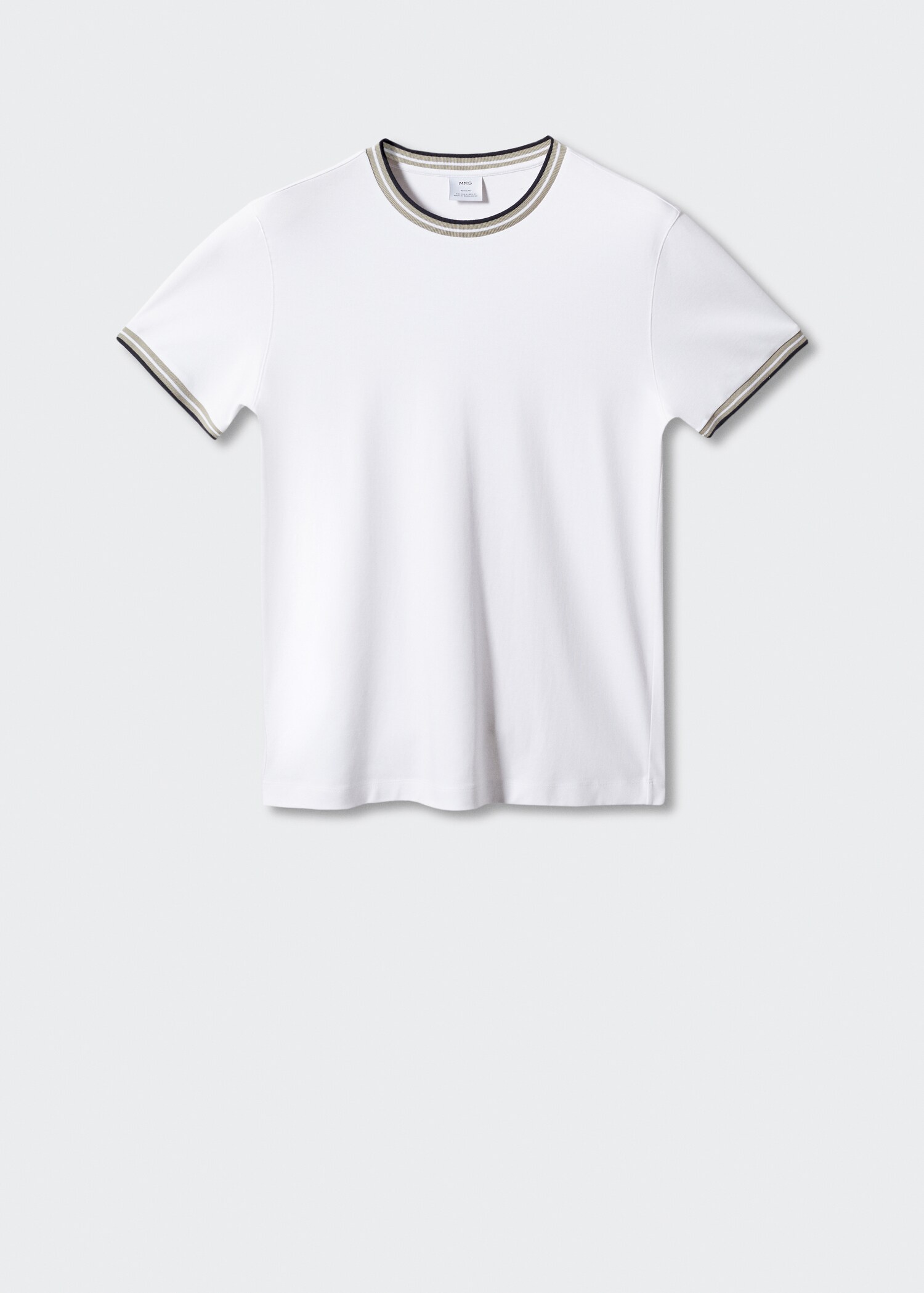 100% cotton t-shirt with contrast piping - Article without model