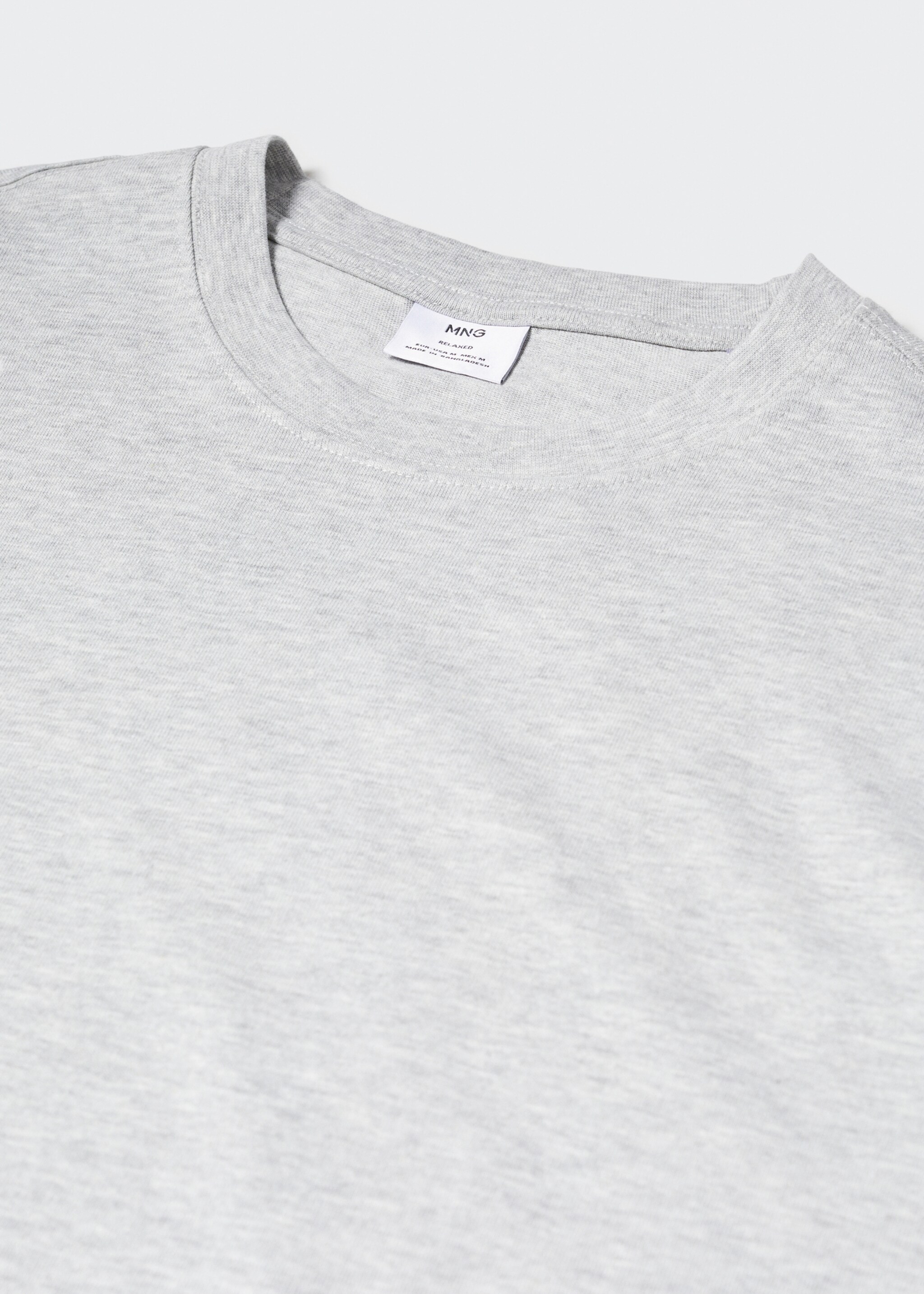 Basic relaxed-fit cotton t-shirt - Details of the article 8, Light Heather Grey. Ref: 57040801-00.