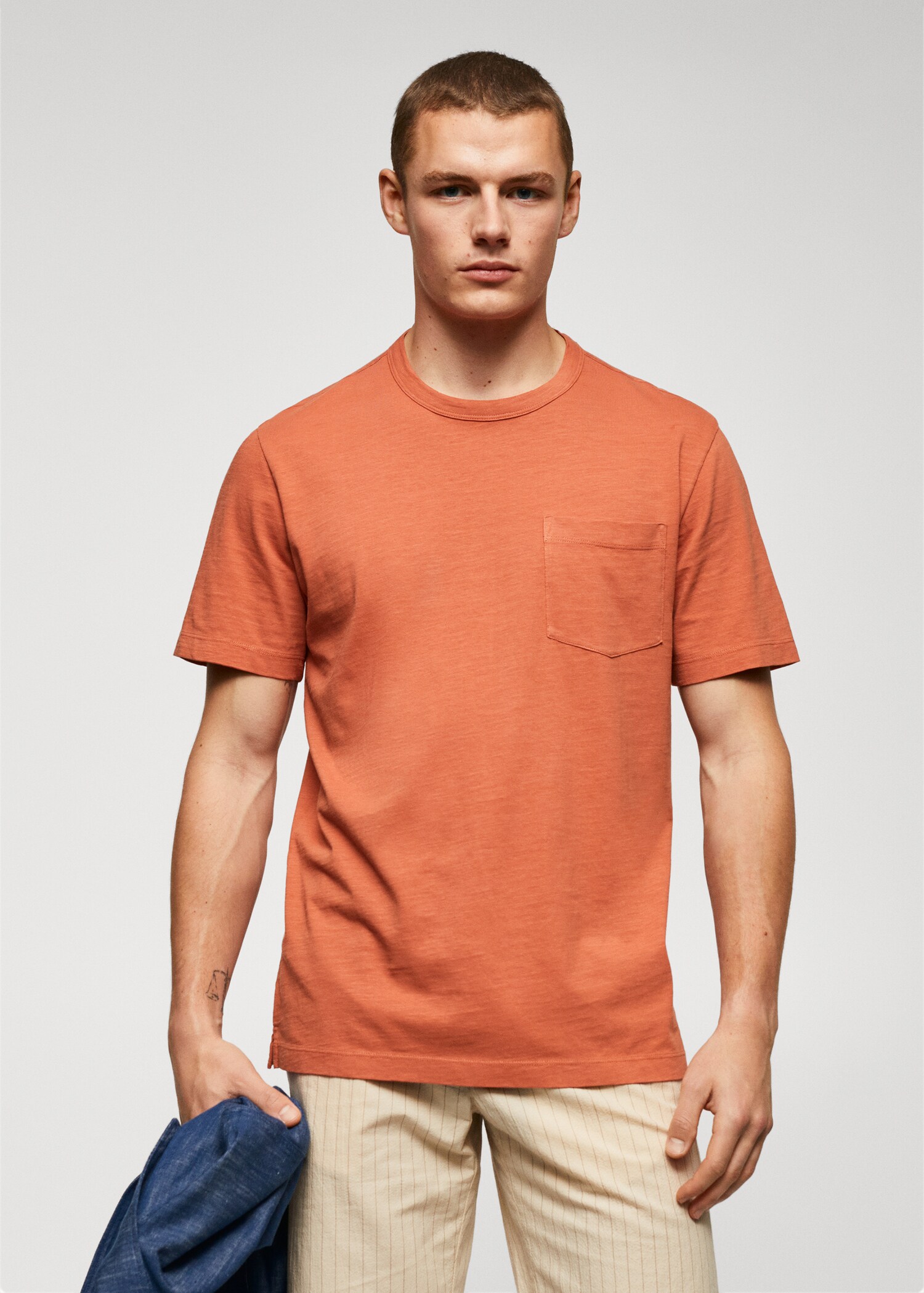 100% cotton t-shirt with pocket - Medium plane