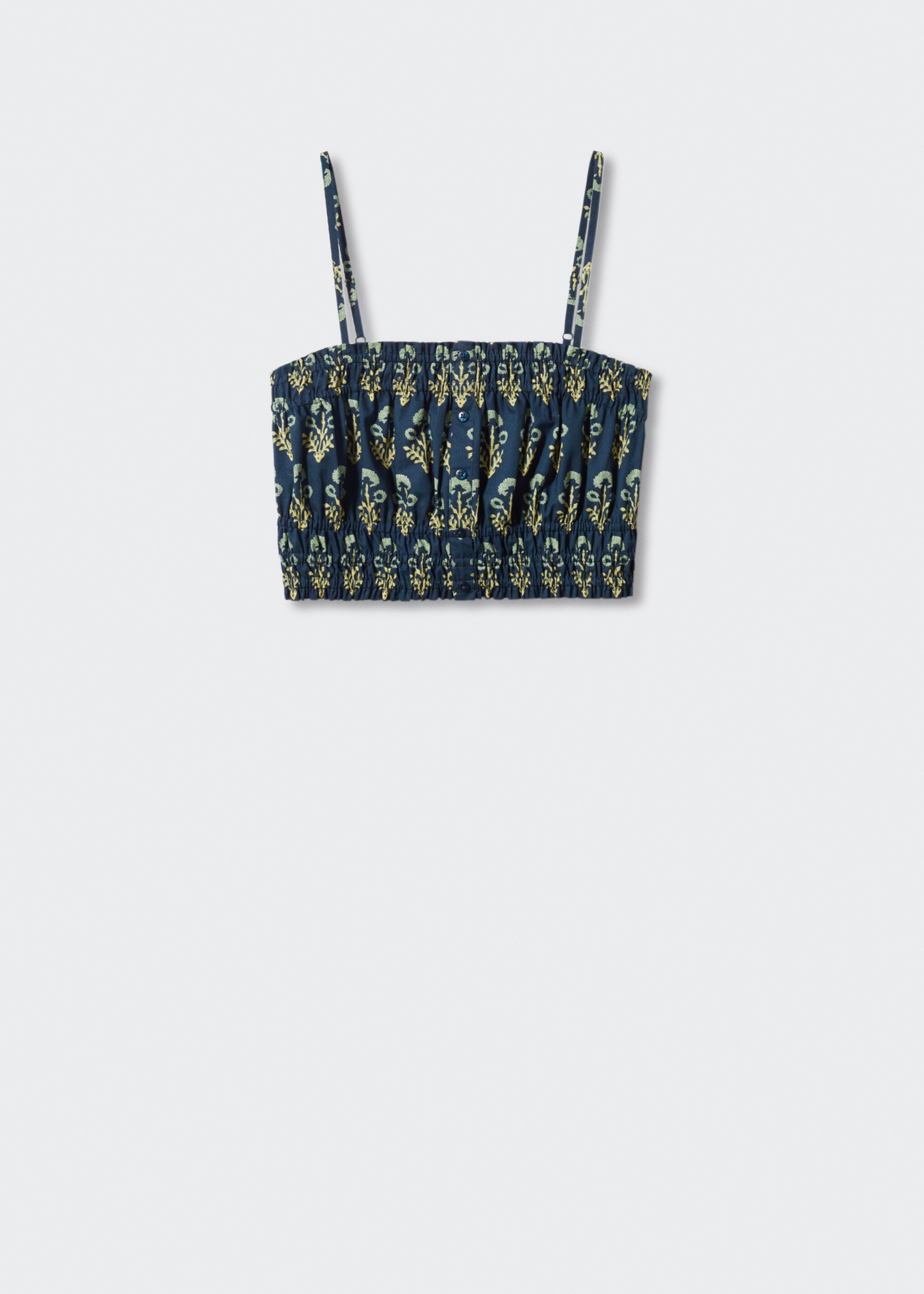 Baumwoll-Top mit Raffdetails - Artikel ohne Model, Pastellgrün. Ref: 57040809-00.