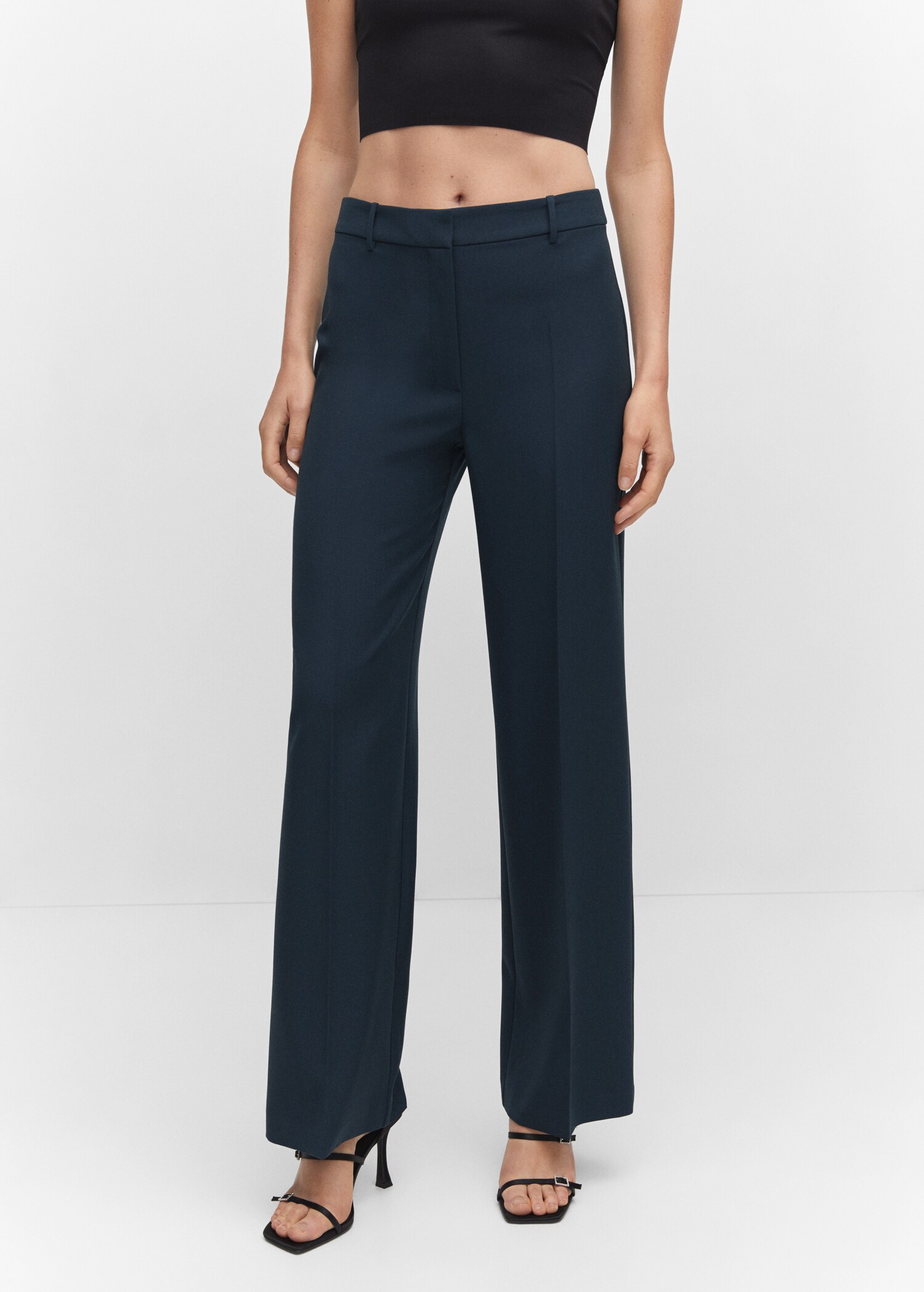 Pantalón recto pinzas - Plano medio