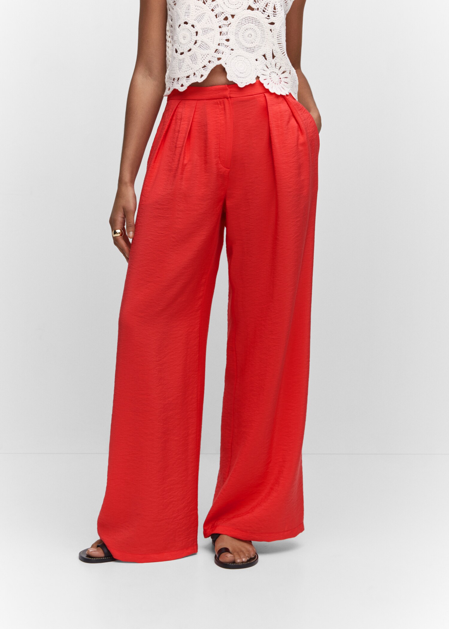 High-rise wideleg trousers - Medium plane