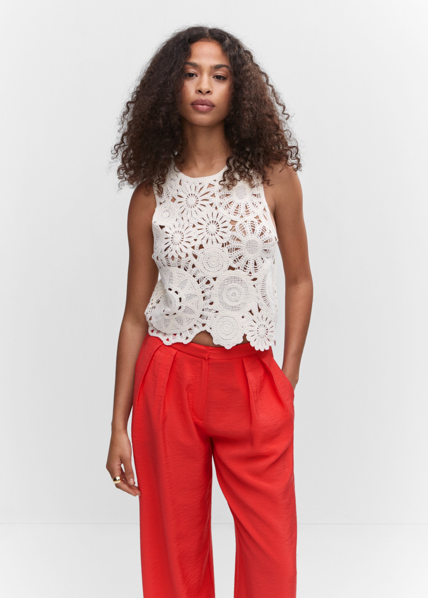 High-rise wideleg trousers - Details of the article 1