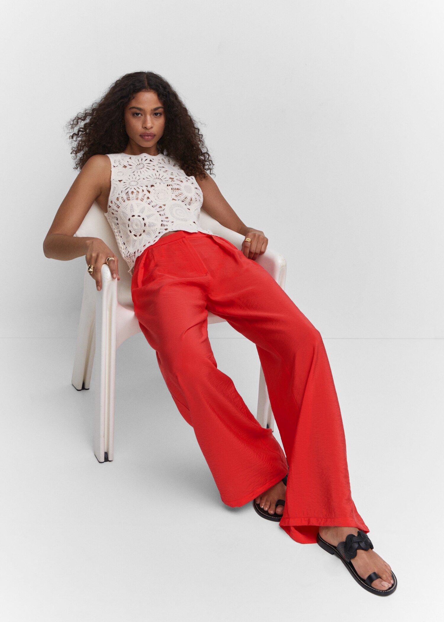 High-rise wideleg trousers - Details of the article 2