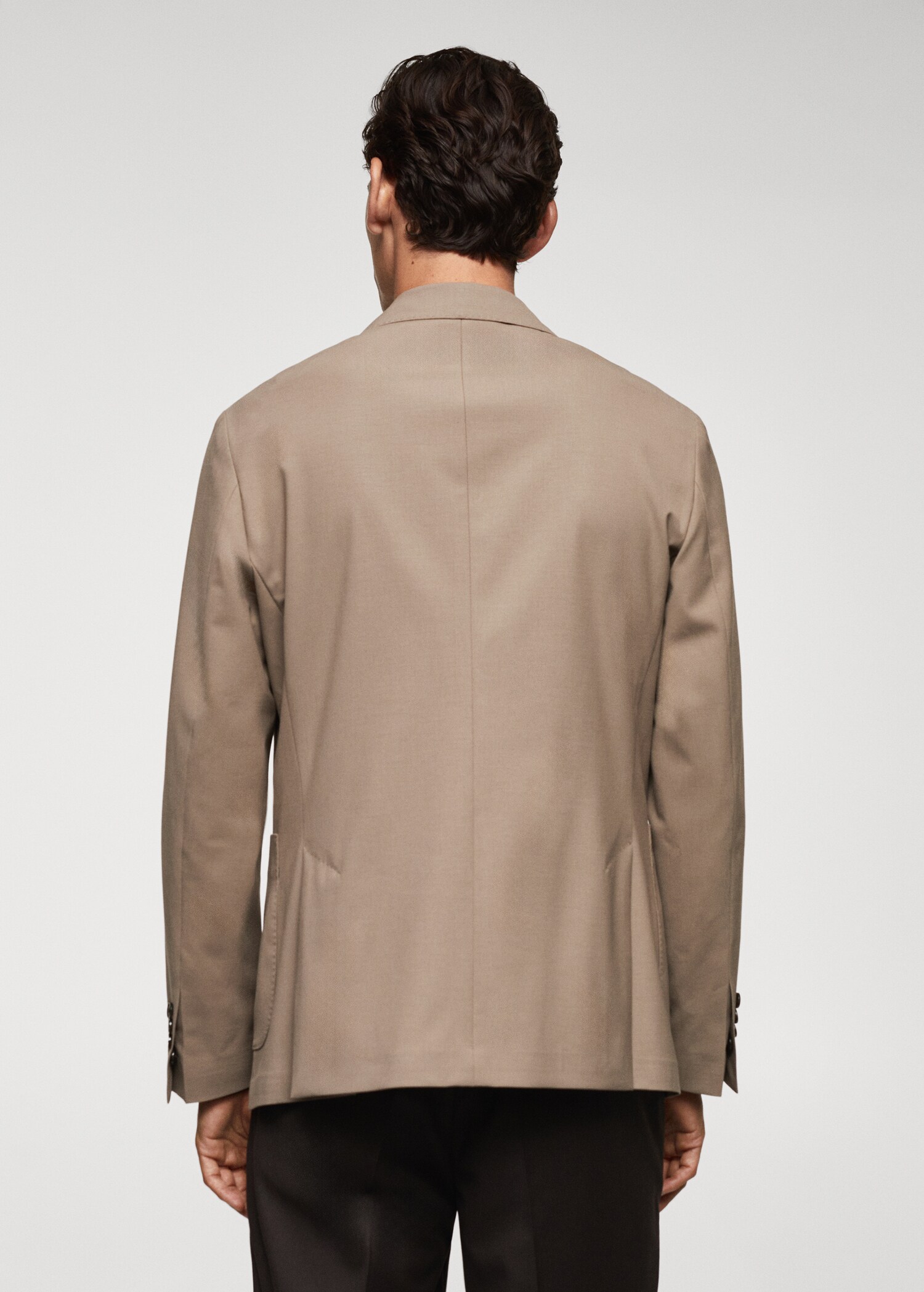 Σακάκι slim fit παρθένο μαλλί - Πίσω όψη προϊόντος
