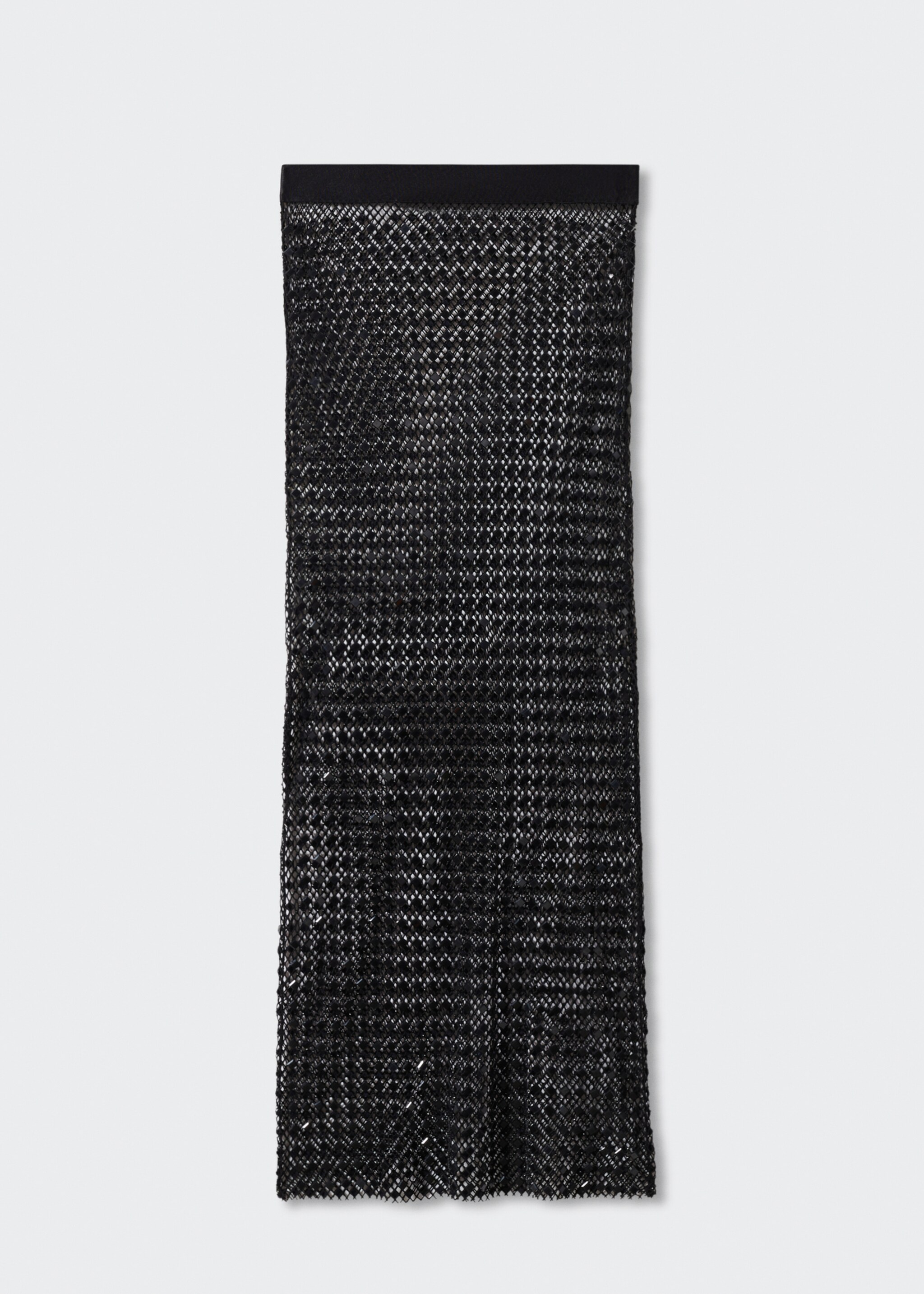 Rhinestone mesh skirt - Article without model, Black. Ref: 57041026-00.