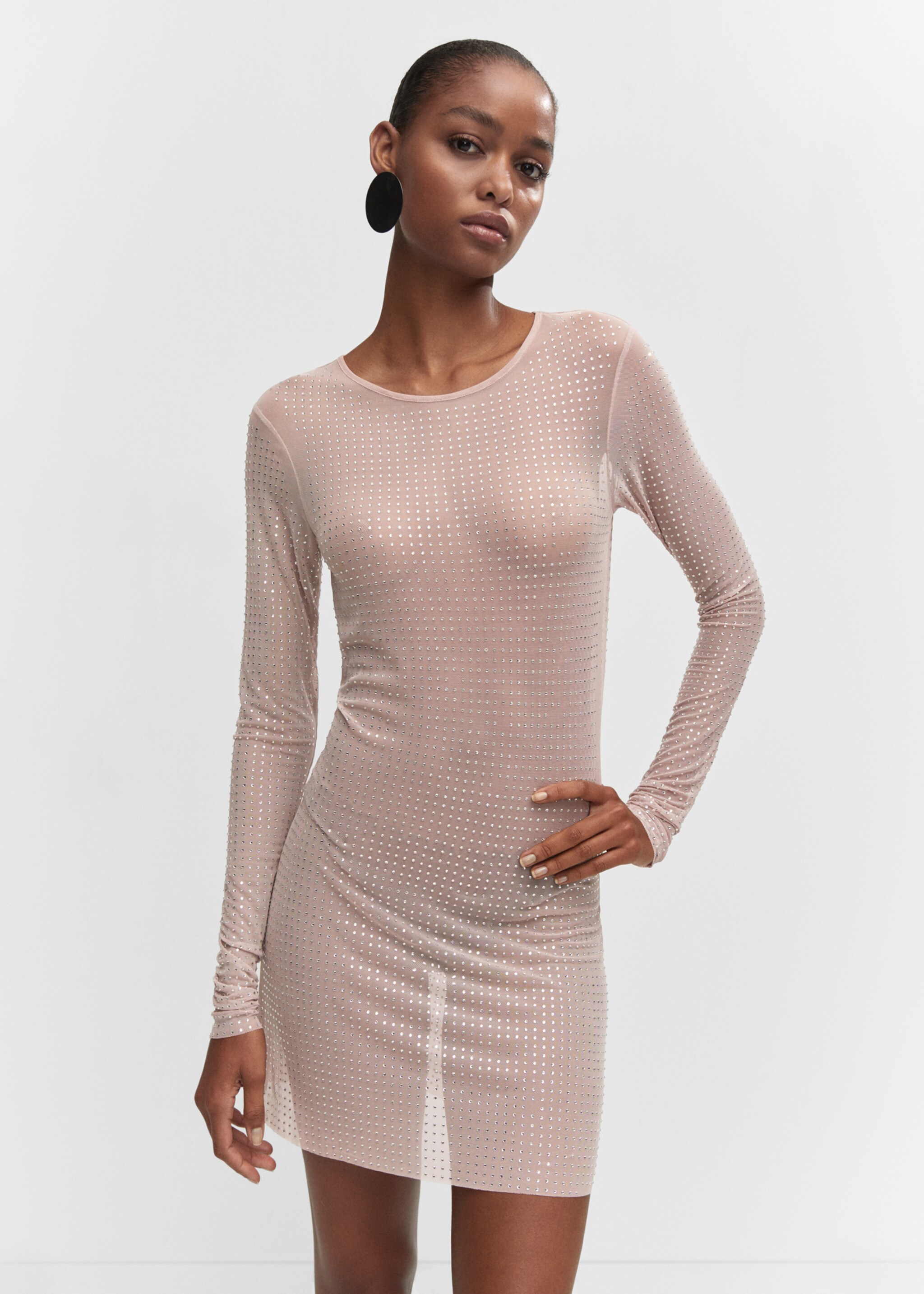 Mesh dress with crystal detail - Medium plane
