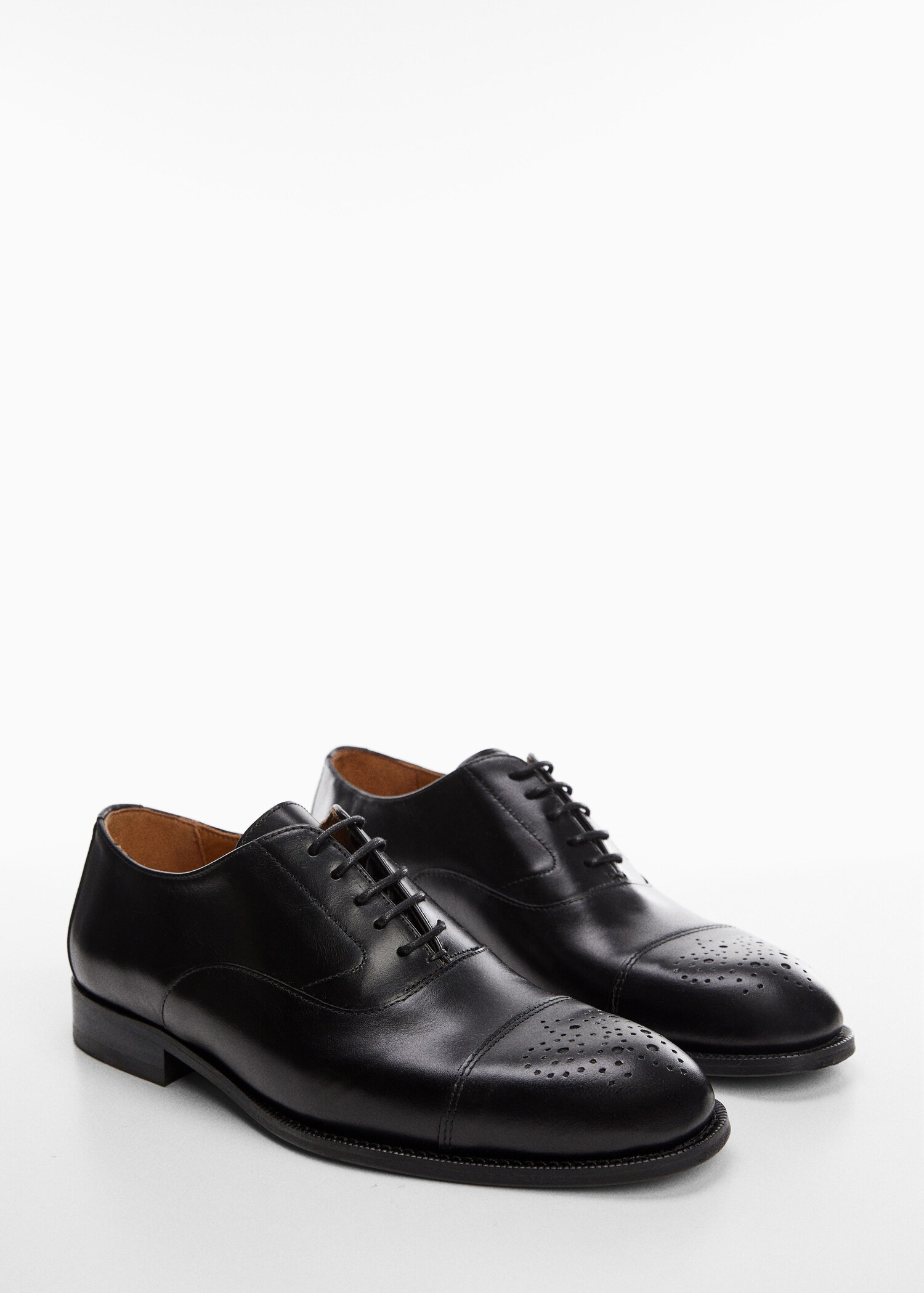 Laser-cut leather blucher shoes - Medium plane