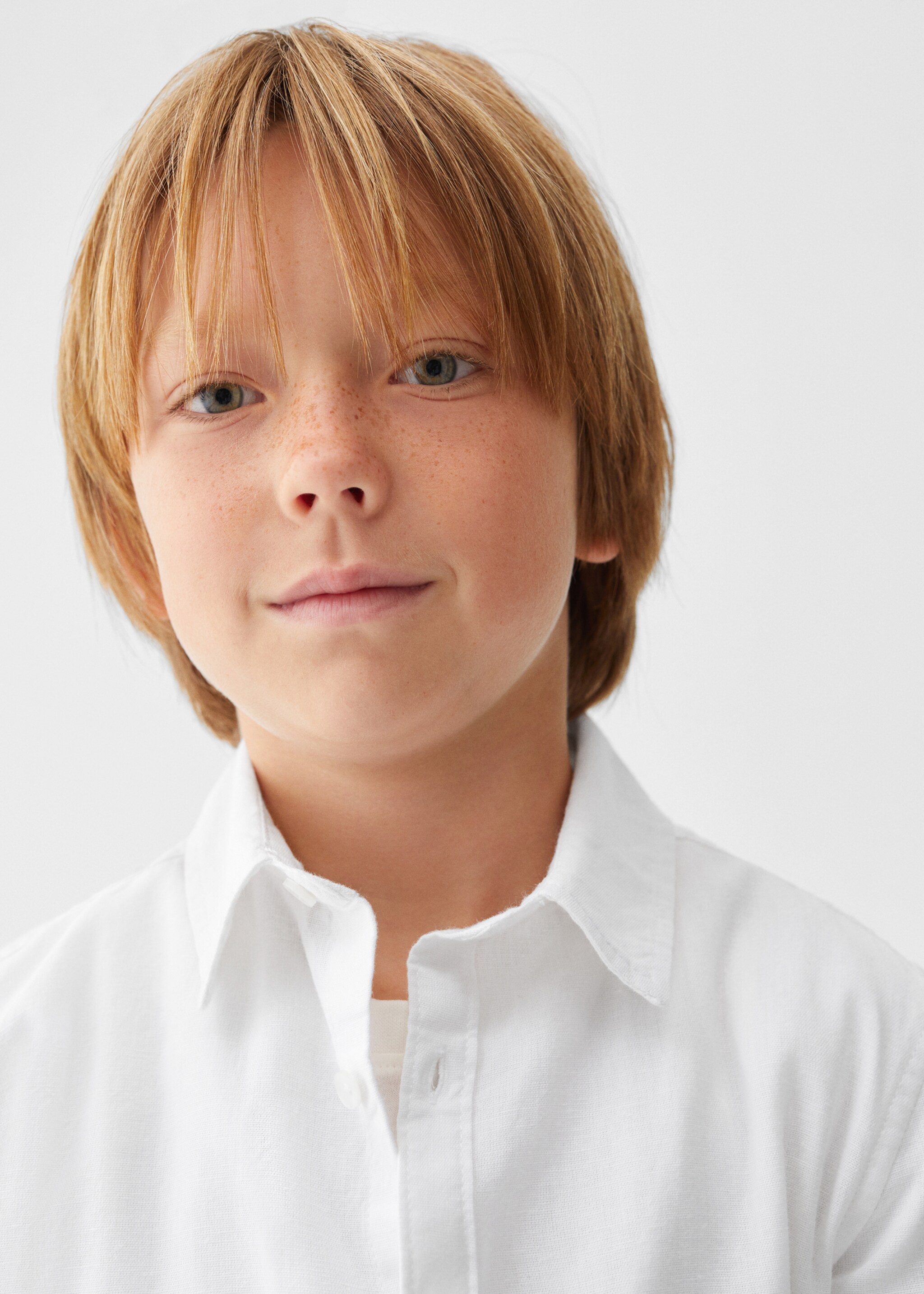 Regular Fit-Leinenhemd - Detail des Artikels 1, Weiß. Ref: 57041502-00.