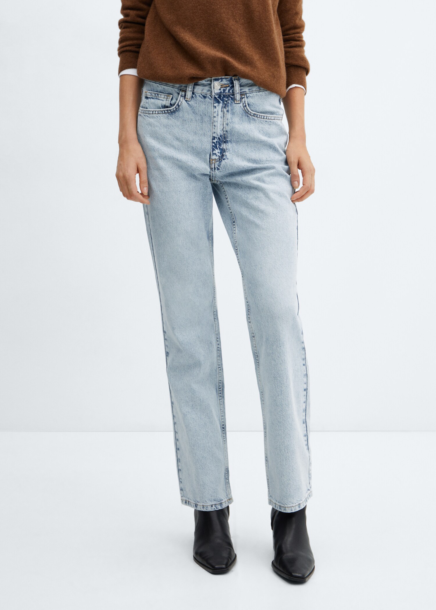 Mid-rise straight jeans - Medium plane