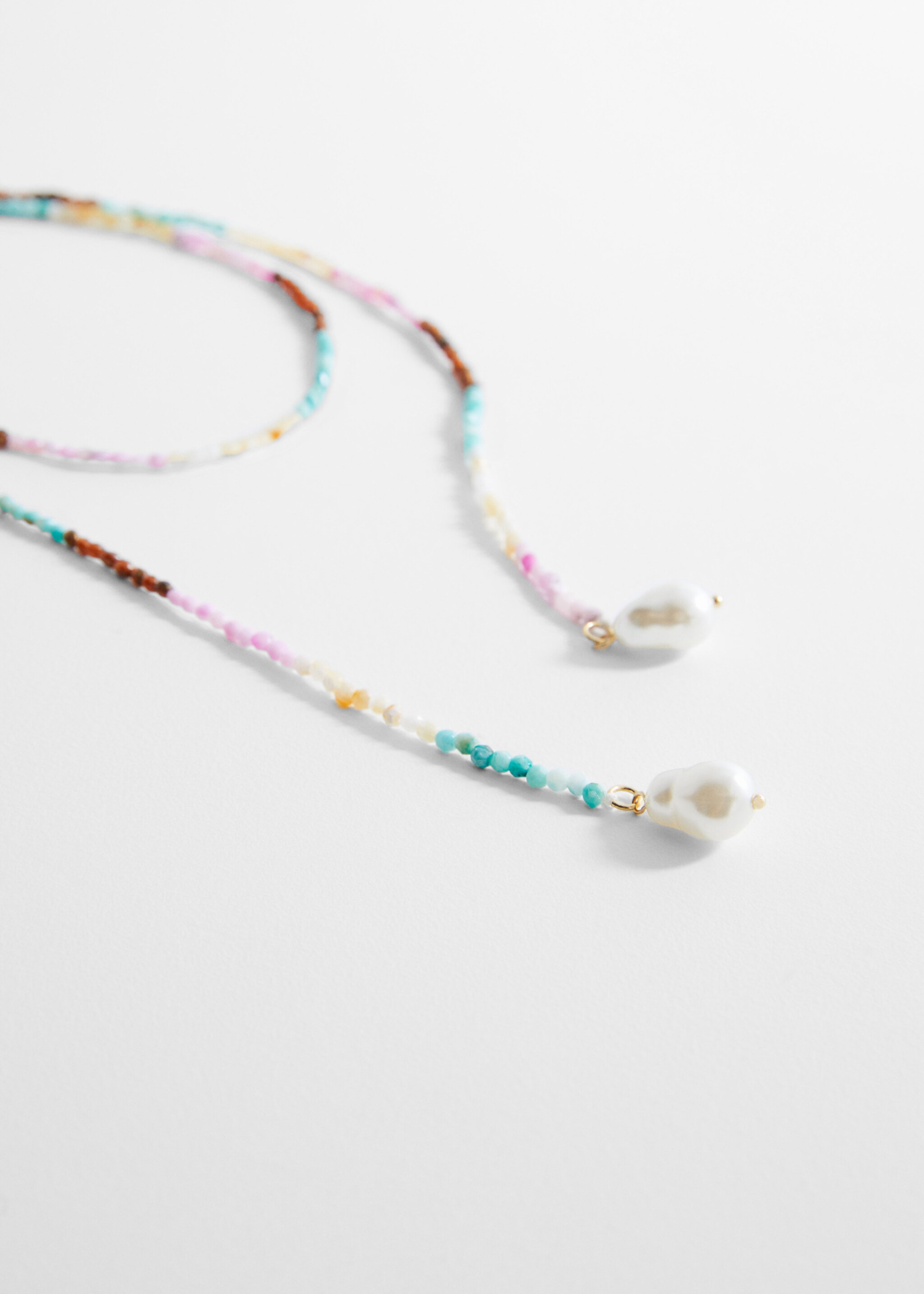 Mixed bead necklace - Medium plane, Pastel Pink. Ref: 57042526-00.